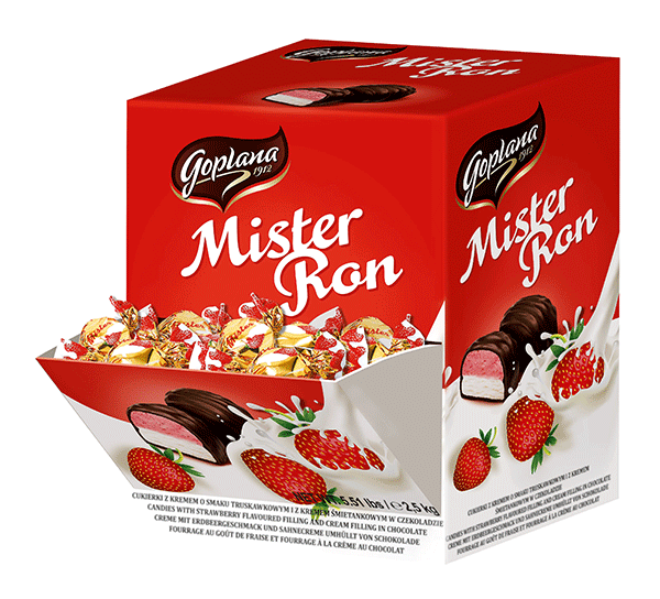 Cukierki Goplana Mister Ron Goplana, truskawkowo-śmietankowy, 2.5kg