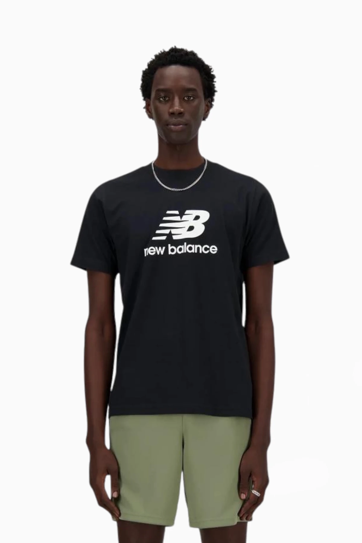 Koszulka New Balance Stacked Logo - Czarny