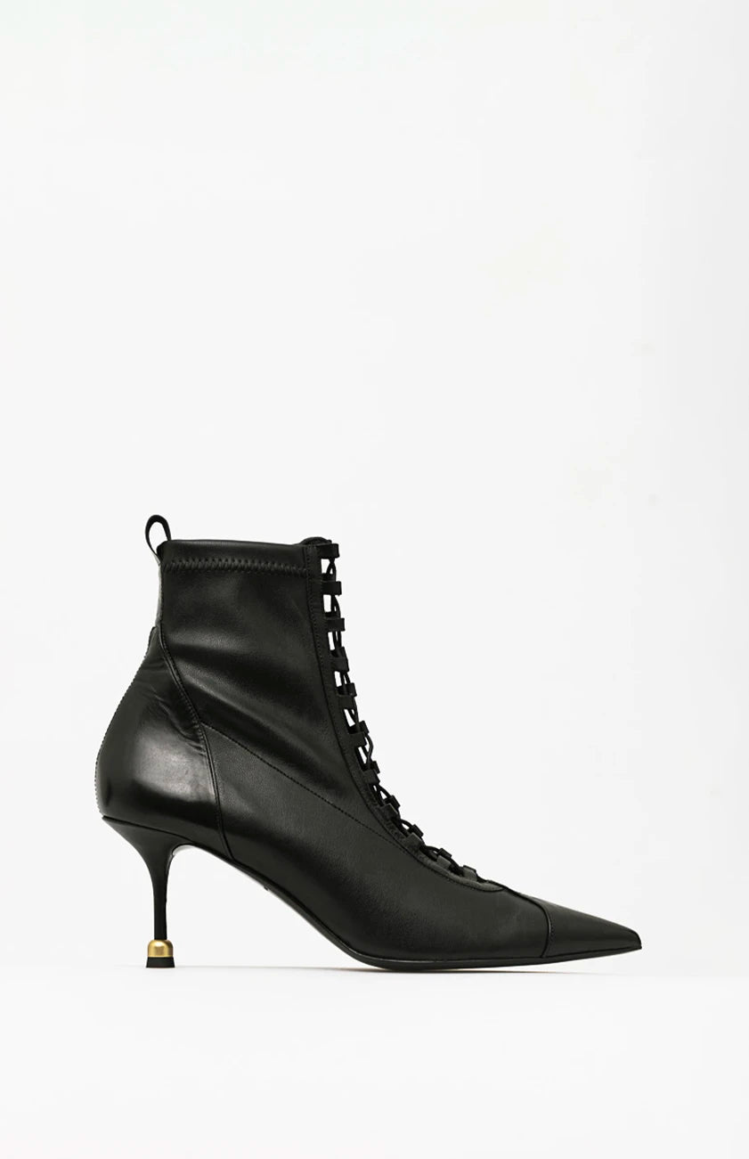 Skórzane botki damskie STEFANI DEEP BLACK 36 - Vanda Novak