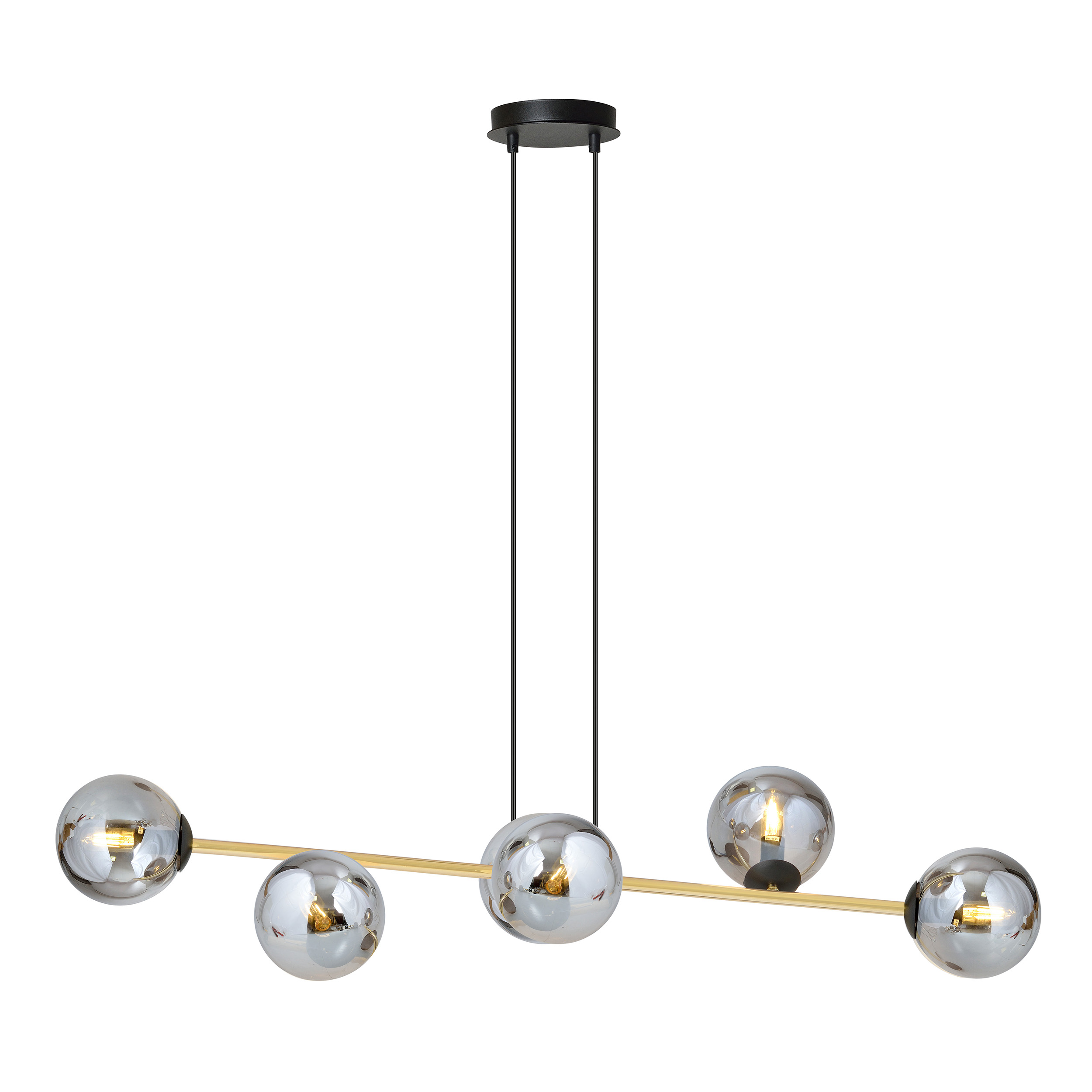 Emibig Gravity lampa wisząca 6x10 W czarna-złota 1237/6