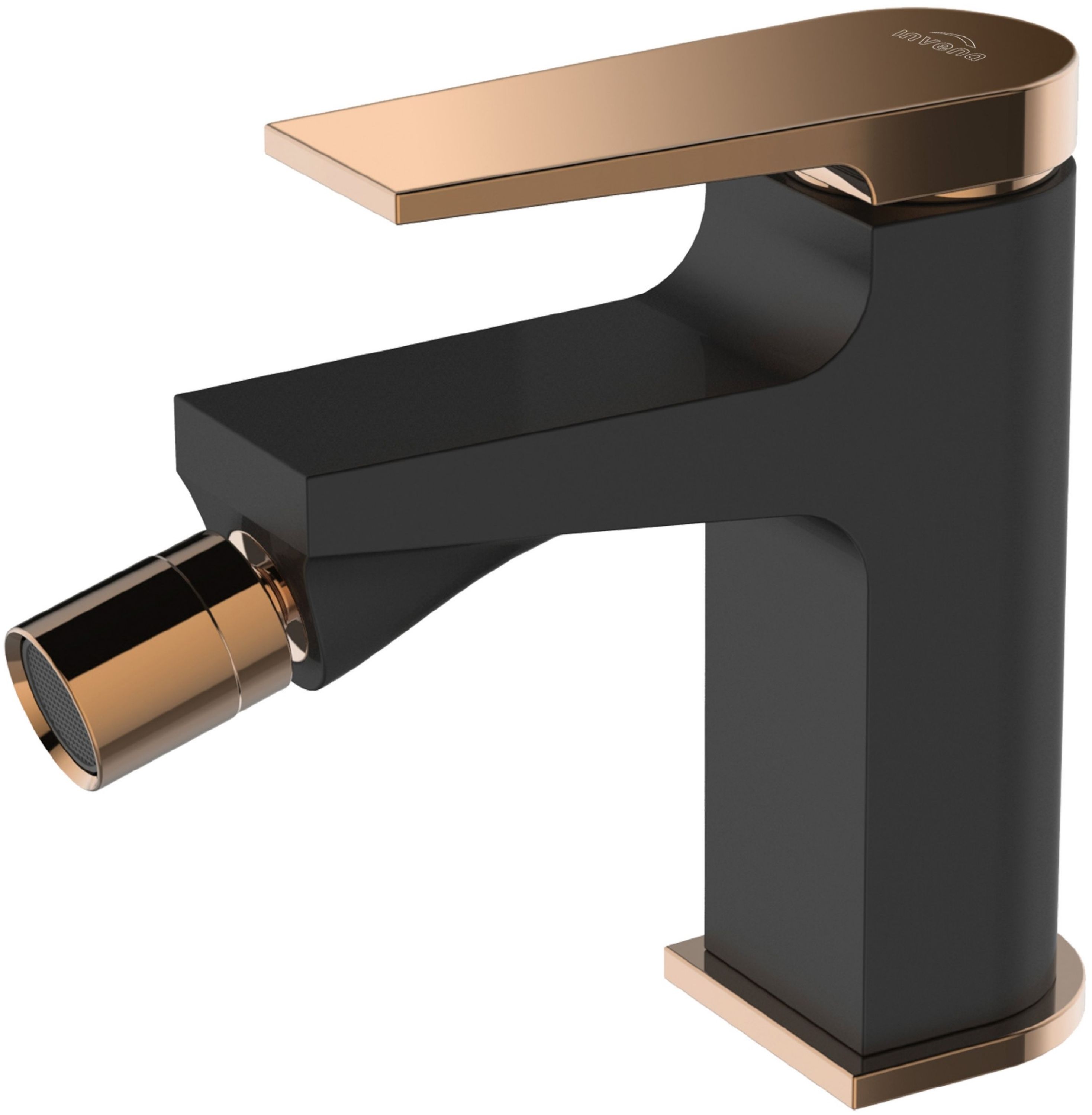 Invena Midnight Trend bateria bidetowa stojąca czarny mat/różowe złoto BB-35-014 - Wysyłka w 24h