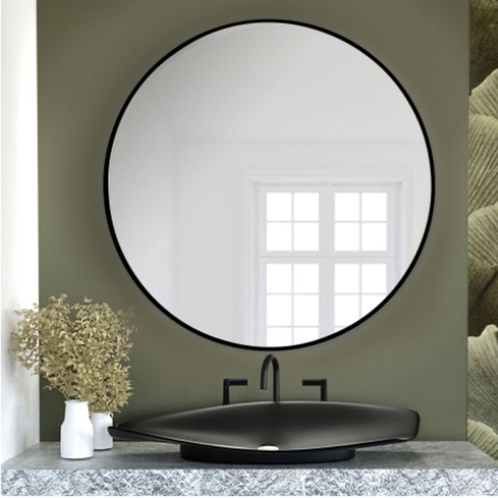 Baltica Design Tiny Border Round lustro 90x90 cm okrągłe czarny - Wysyłka w 24h