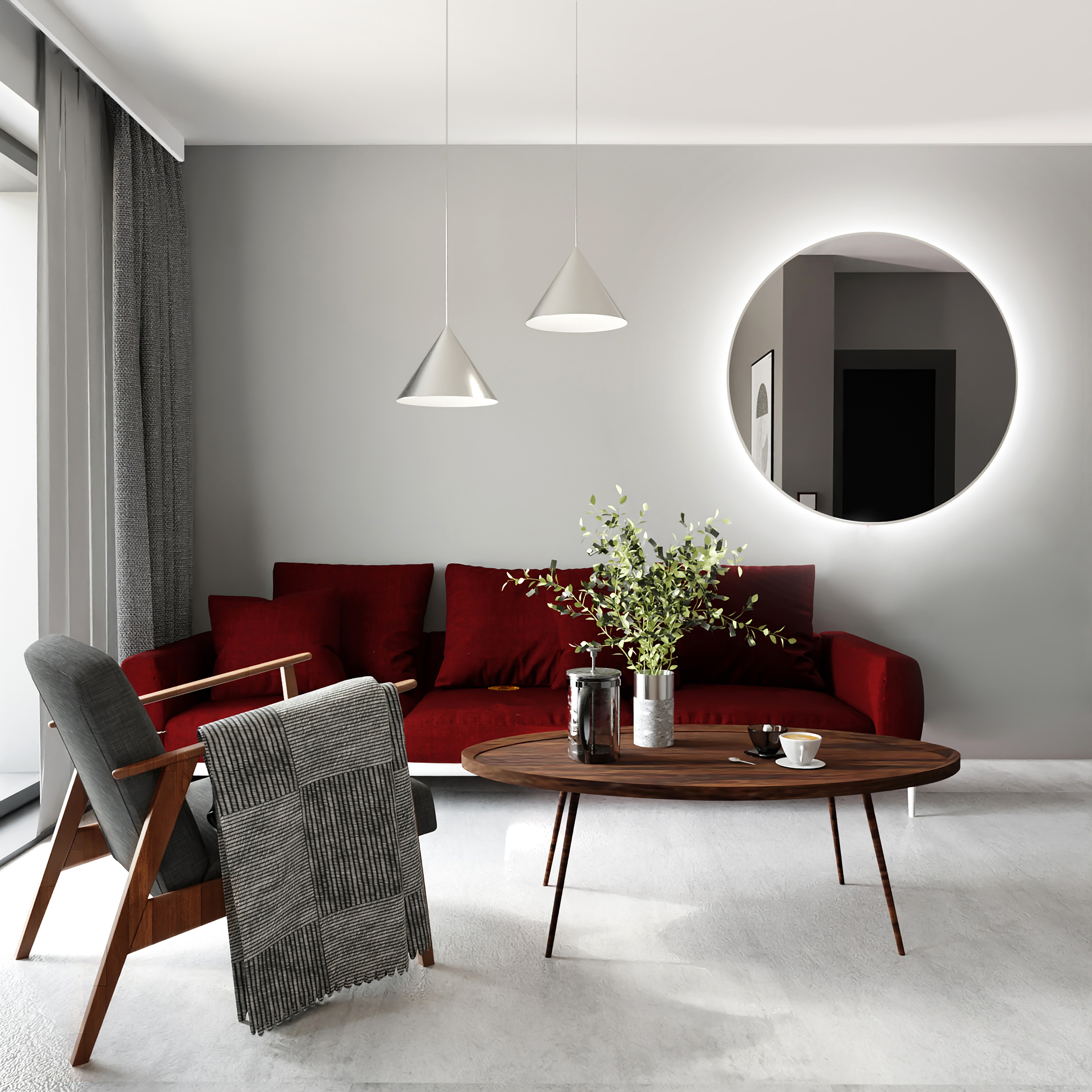 Smartwoods Bright lustro 50 cm okrągłe z oświetleniem LED białe barwa światła neutralna