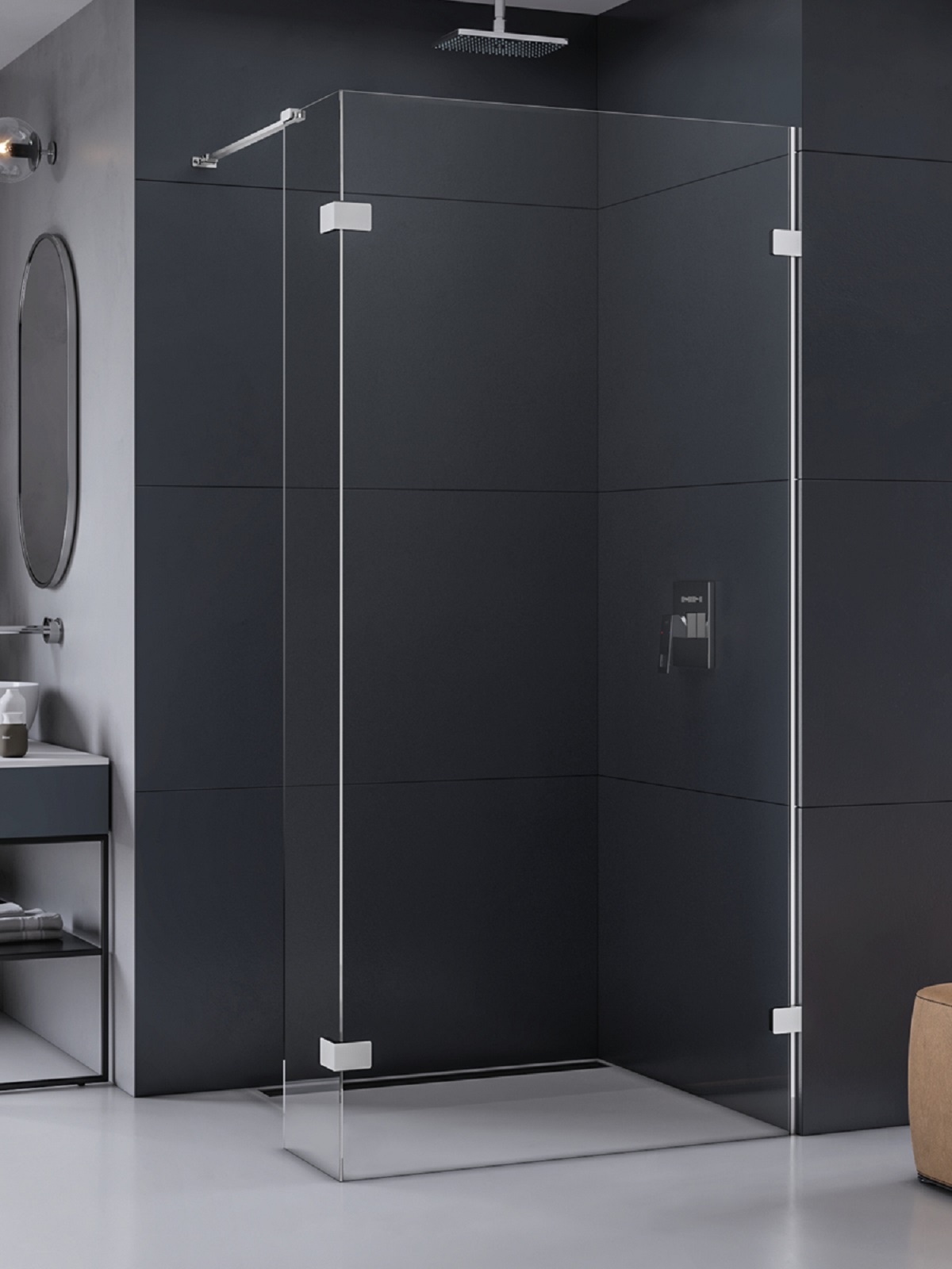 New Trendy Eventa ścianka prysznicowa walk-in 130 cm chrom połysk/szkło przezroczyste EXK-4635