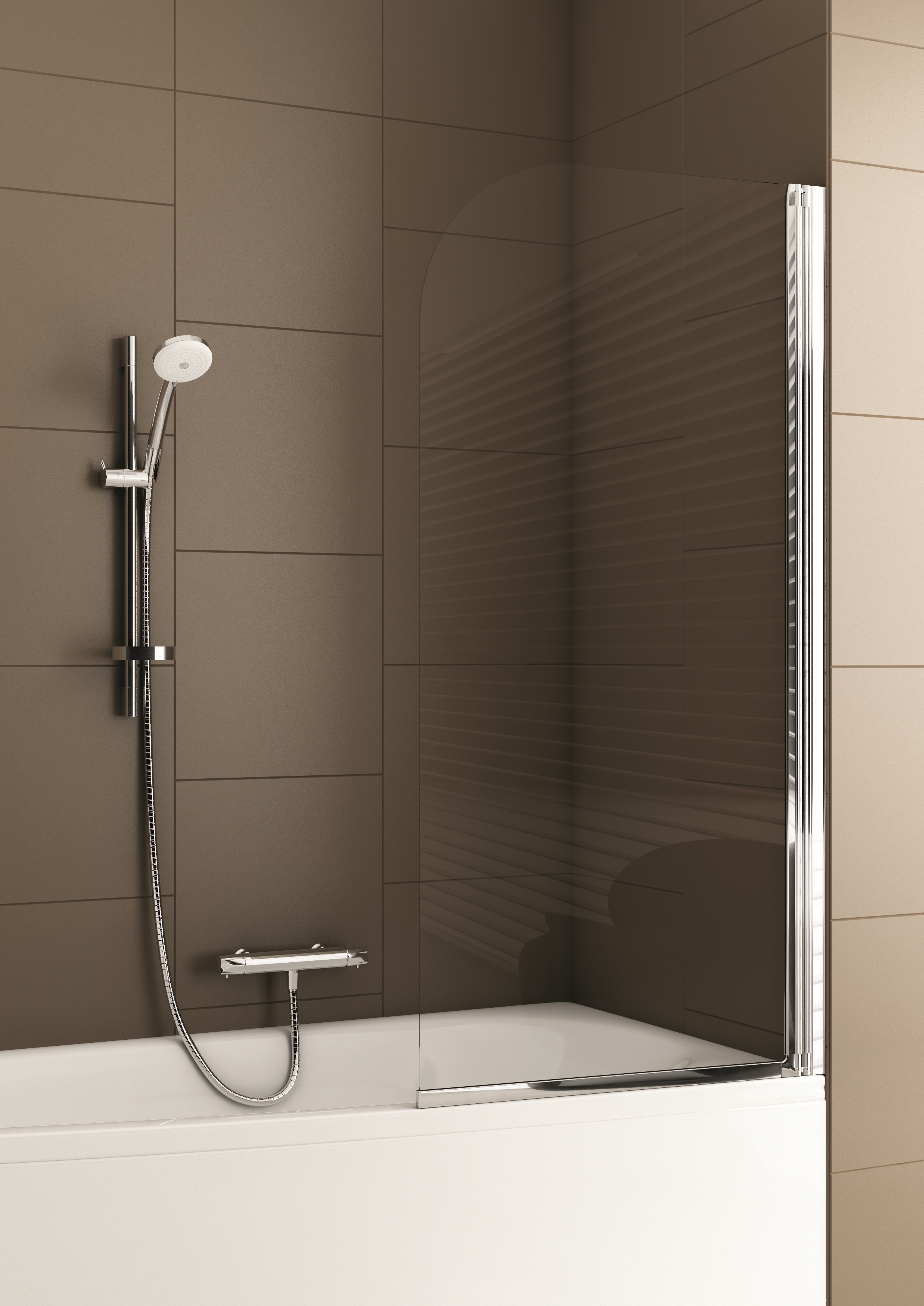KFA Armatura Modern parawan nawannowy 68 cm szkło przezroczyste 170-06990P