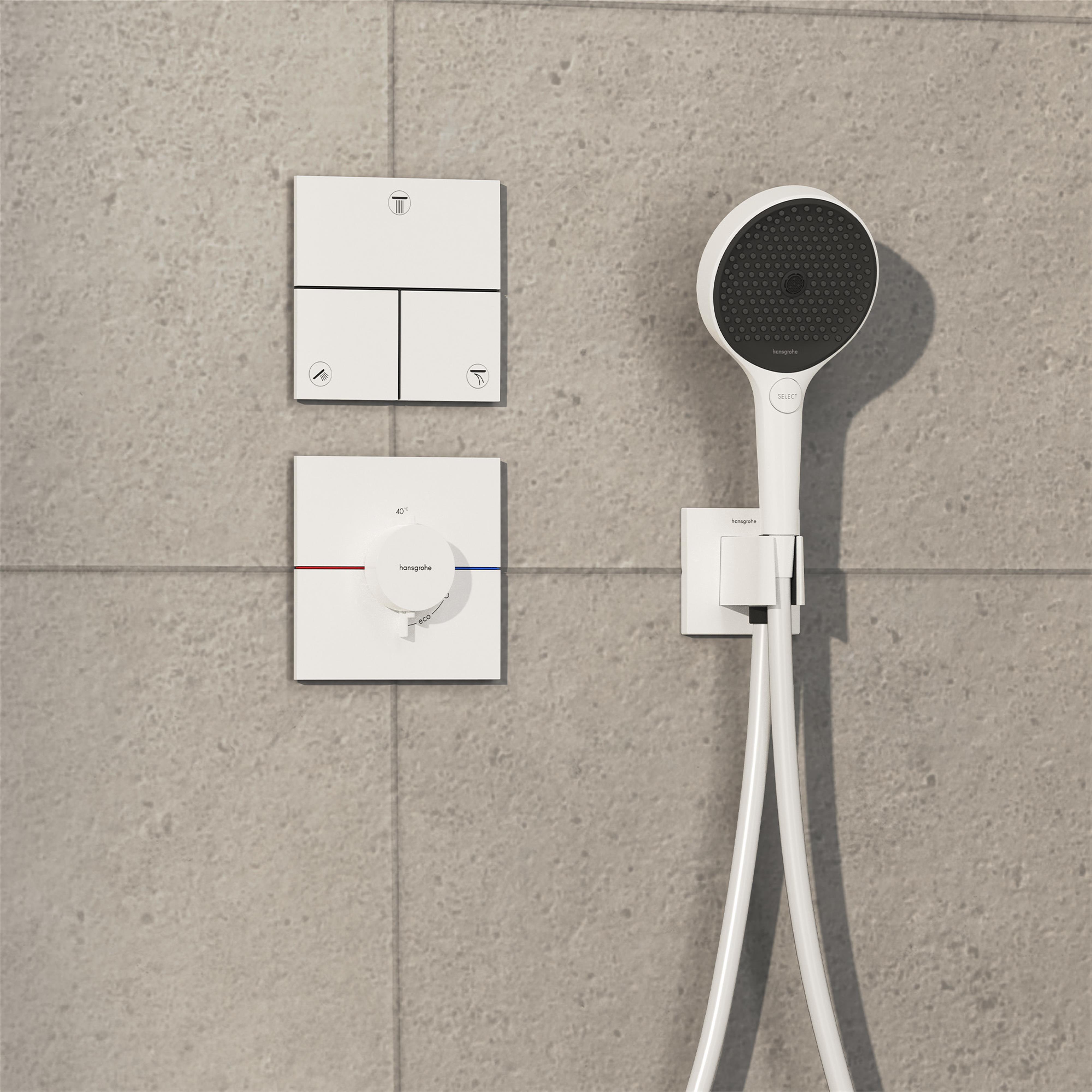 Hansgrohe ShowerSelect Comfort E bateria prysznicowa podtynkowa biały mat 15574700