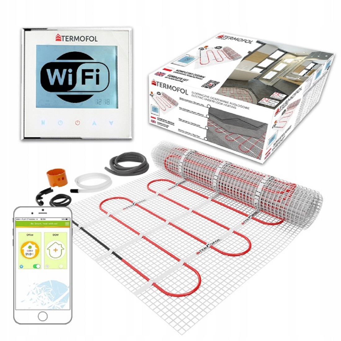 Termofol TF-HM zestaw mata grzewcza 8 m2 z termoregulatorem TF-WIFI TF-HM-150.80.WIFI