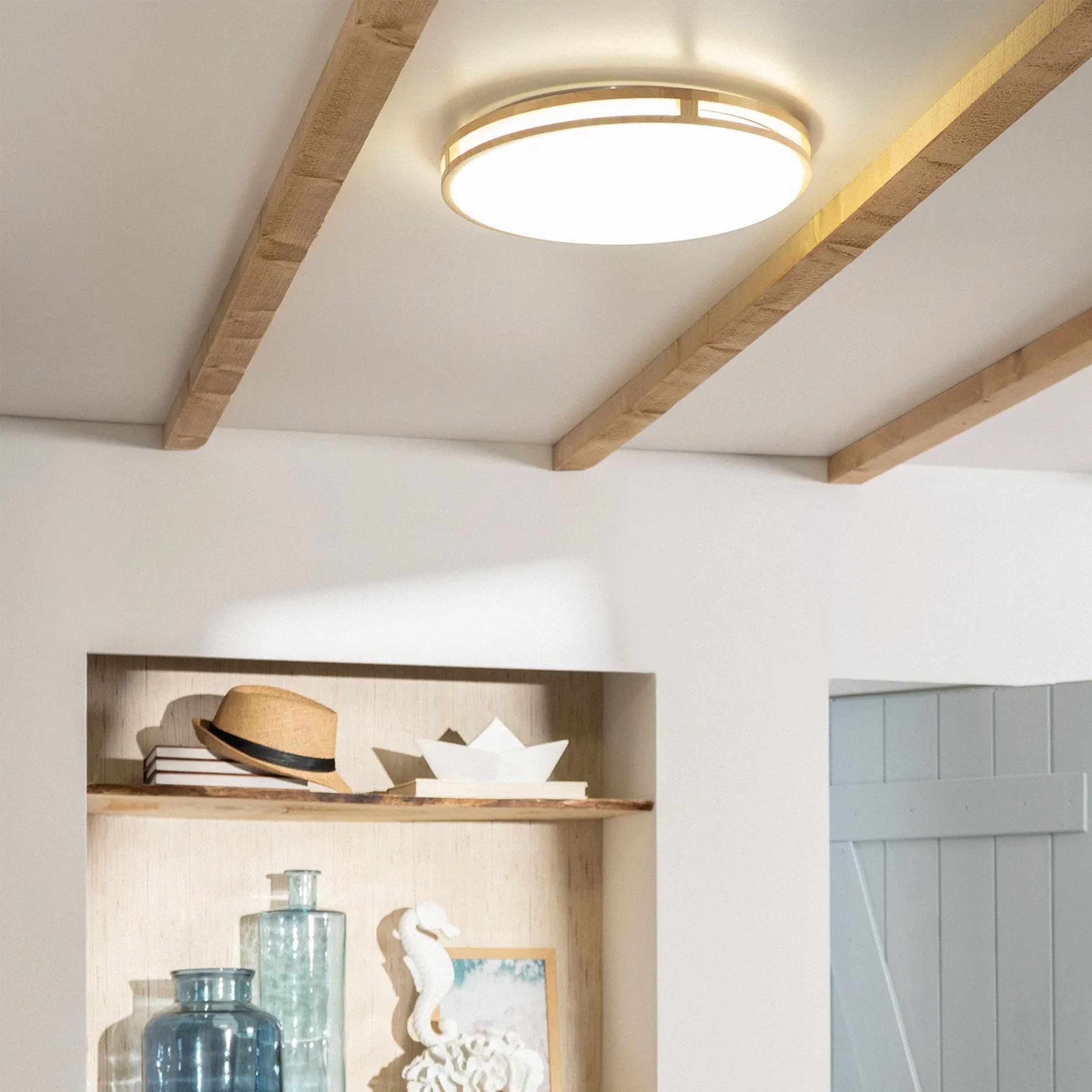 Abruzzo Naturale Sagio plafon 1x21W LED drewniany ABR-PLODS-20W-CCT