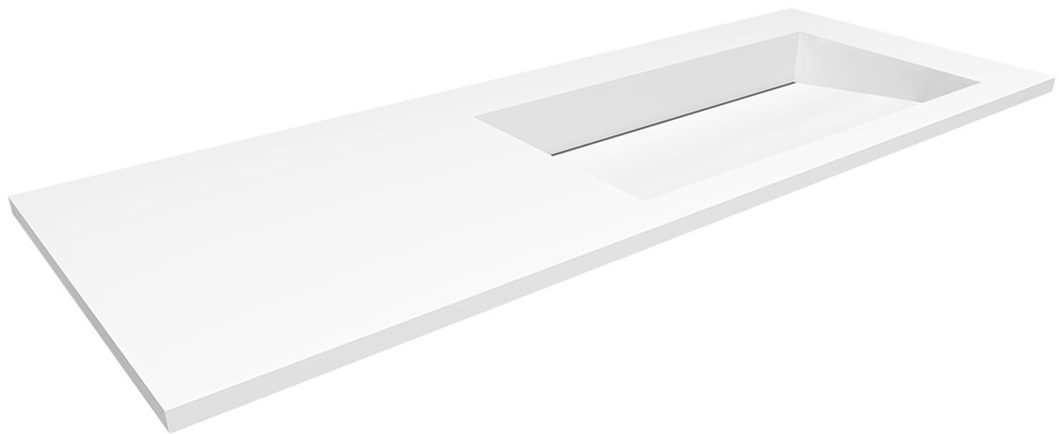 Cristalstone Linea Ideal umywalka 120x45 cm wpuszczona prostokątna biały U1200-MBPOLC/CR/BO