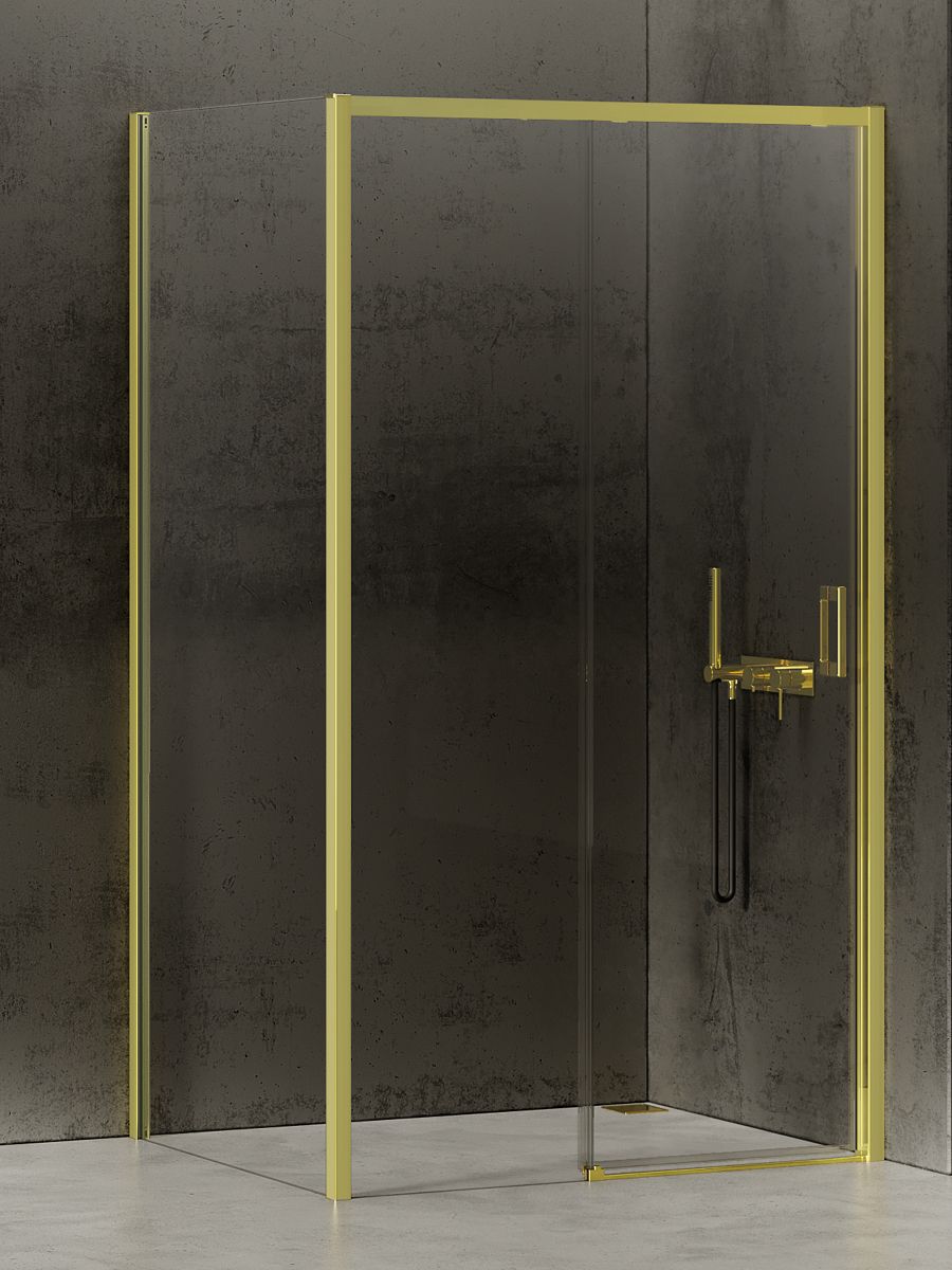 New Trendy Prime Light Gold kabina prysznicowa 140x100 cm prostokątna lewa złoty/szkło przezroczyste K-1455