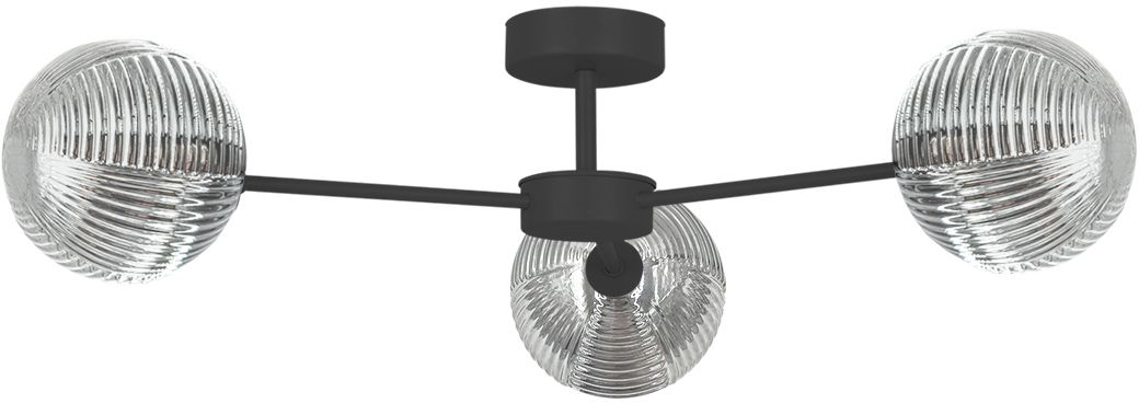 Kaja Greta lampa podsufitowa 3x10 W czarna-grafitowa K-5716