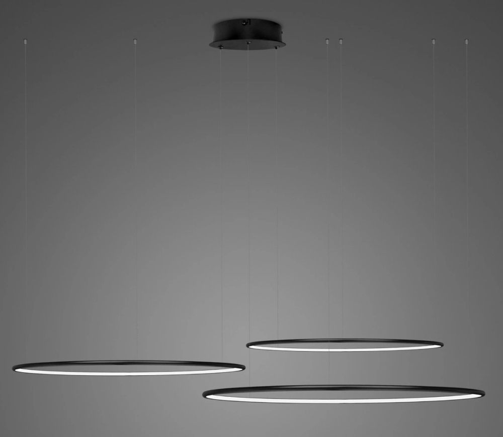 Altavola Design Ledowe Okręgi lampa wisząca 152W LED czarny LA075/CO3_80_in_4k_99W_black_dimm