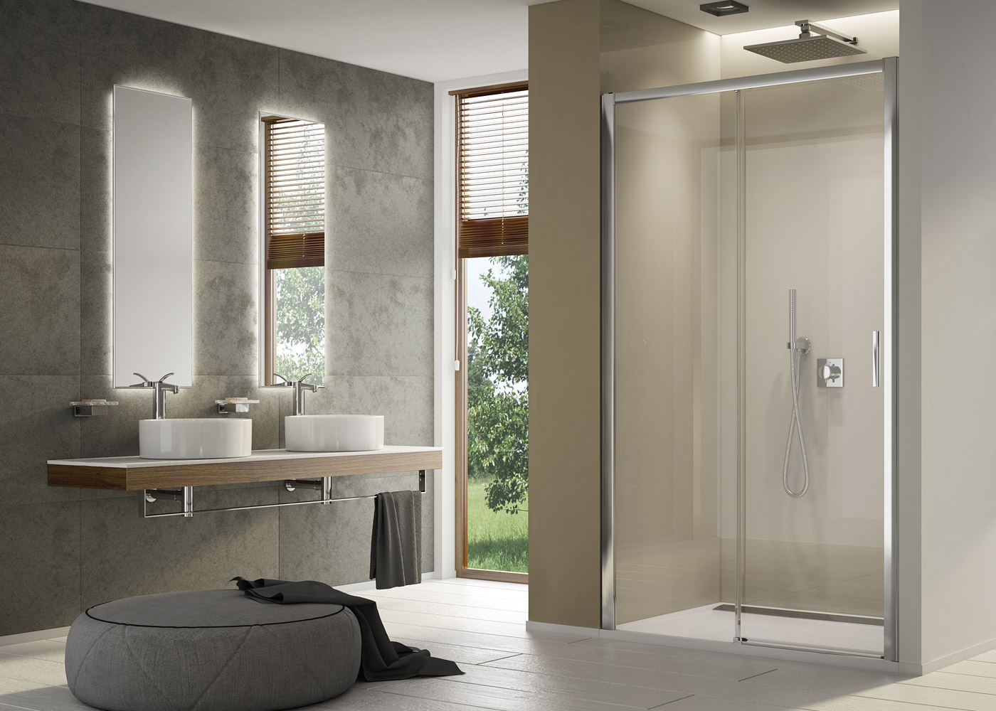 SanSwiss Top Line S drzwi prysznicowe 150 cm lewe biały/szkło przezroczyste TLS2G1500407