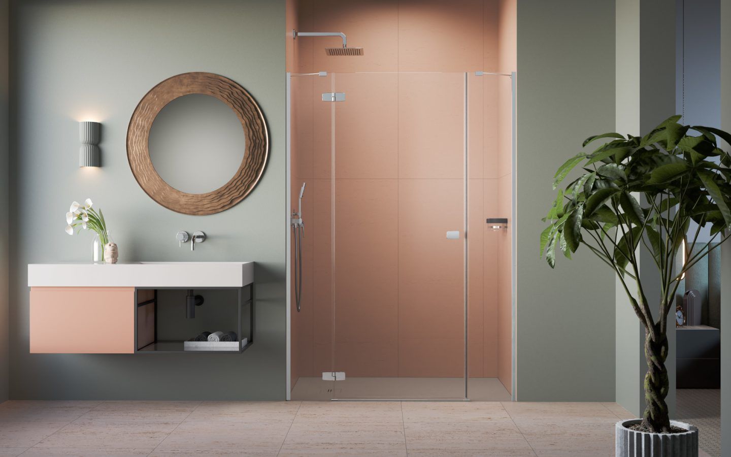 Radaway Fuenta Chrome DWJ+S drzwi prysznicowe 120 cm uchylne chrom połysk/szkło przezroczyste 1384031-01-01L
