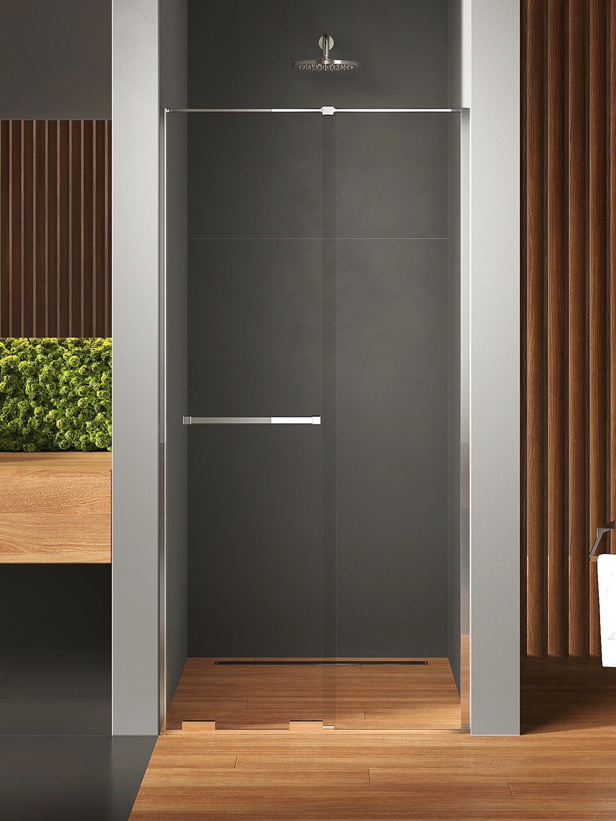 New Trendy Smart drzwi prysznicowe 180 cm rozsuwane chrom połysk/szkło przezroczyste EXK-6585