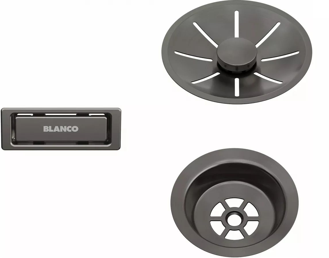 Blanco InFino zestaw elementów do armatury przelewowo-odpływowej satin dark steel 206900