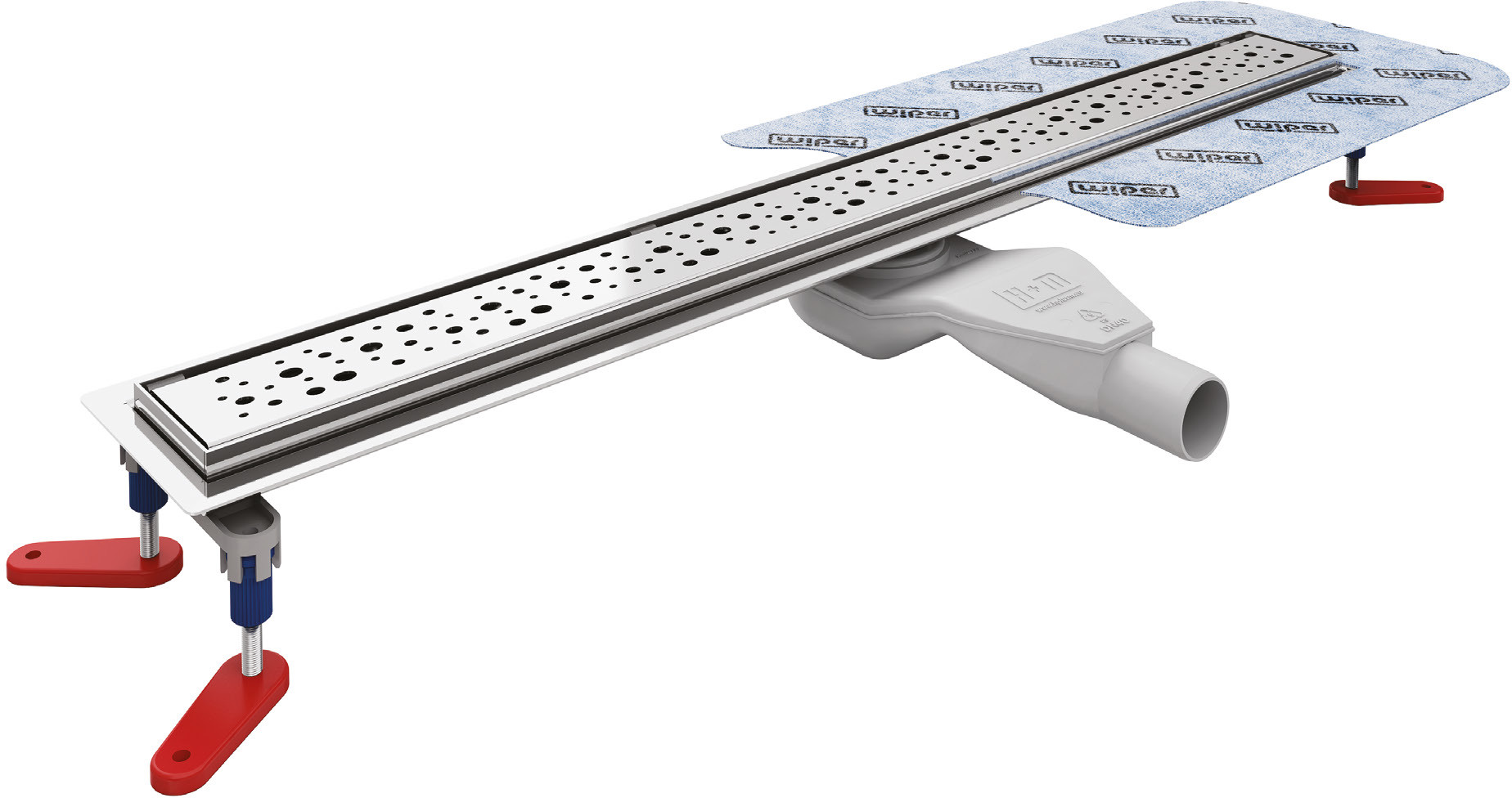 Wiper New Elite odpływ prysznicowy liniowy 90 cm wzór Ponente szlif 100.3398.02.090