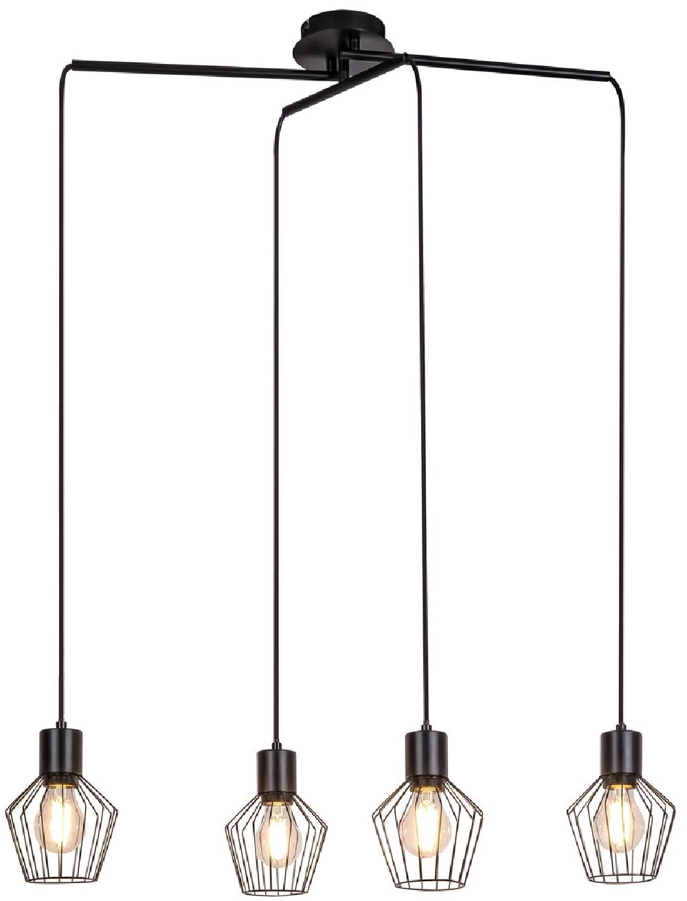 Rabalux Belano lampa wisząca 4x40 W czarna 3540