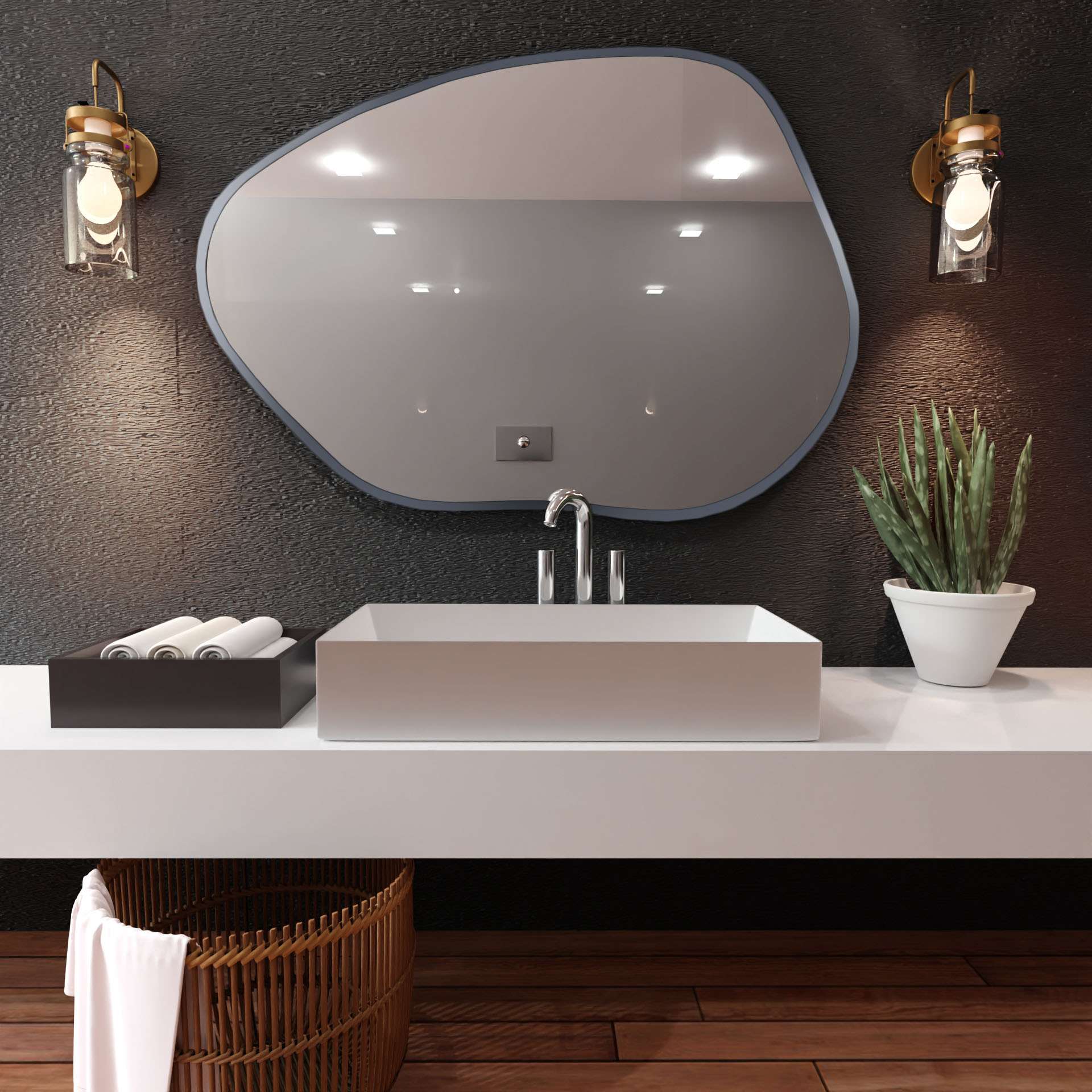Smartwoods Tiny Border Contorno I lustro 70x50 cm srebrne