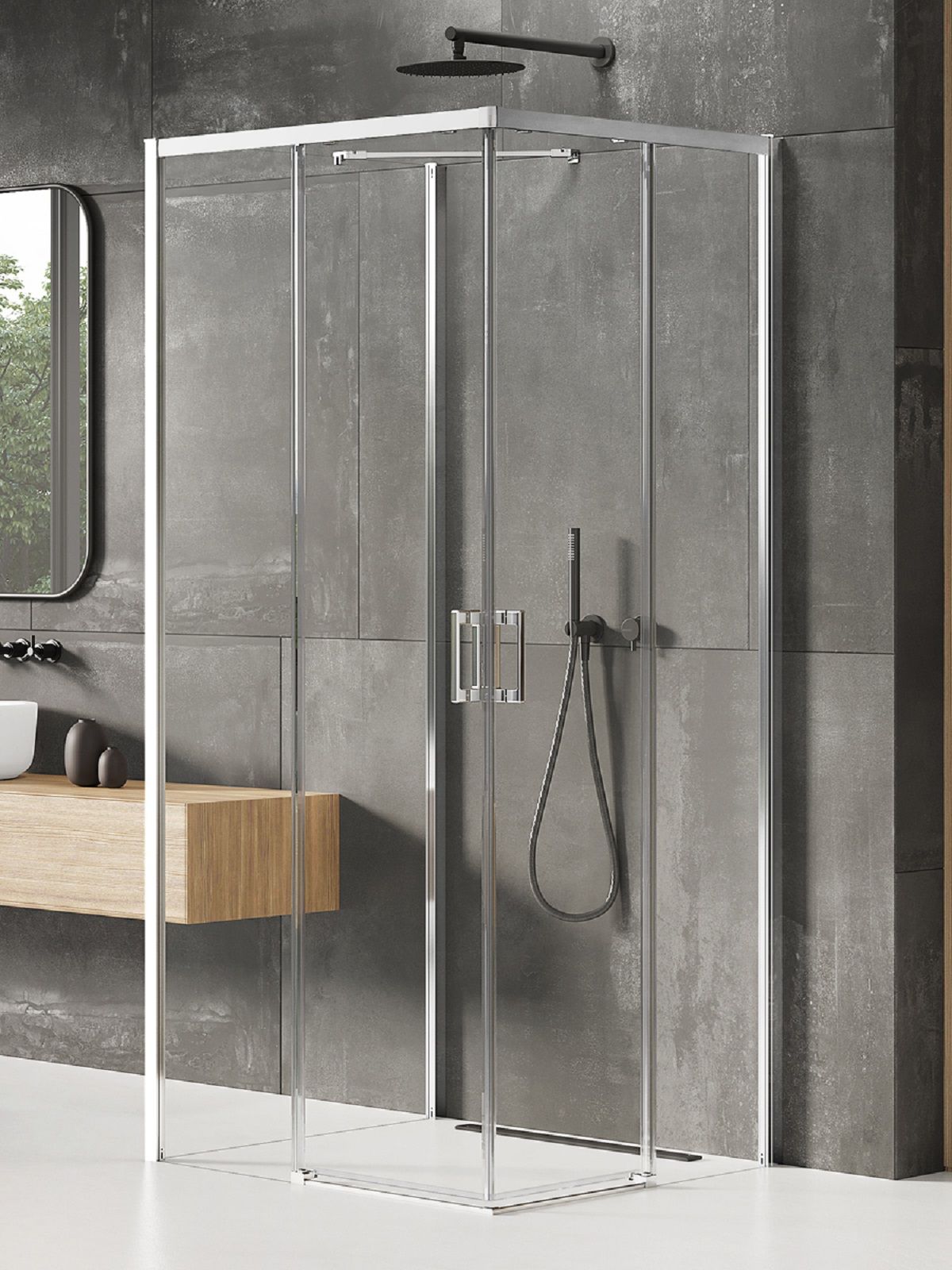 New Trendy Prime kabina prysznicowa 100x80 cm prostokątna chrom połysk/szkło przezroczyste K-1518