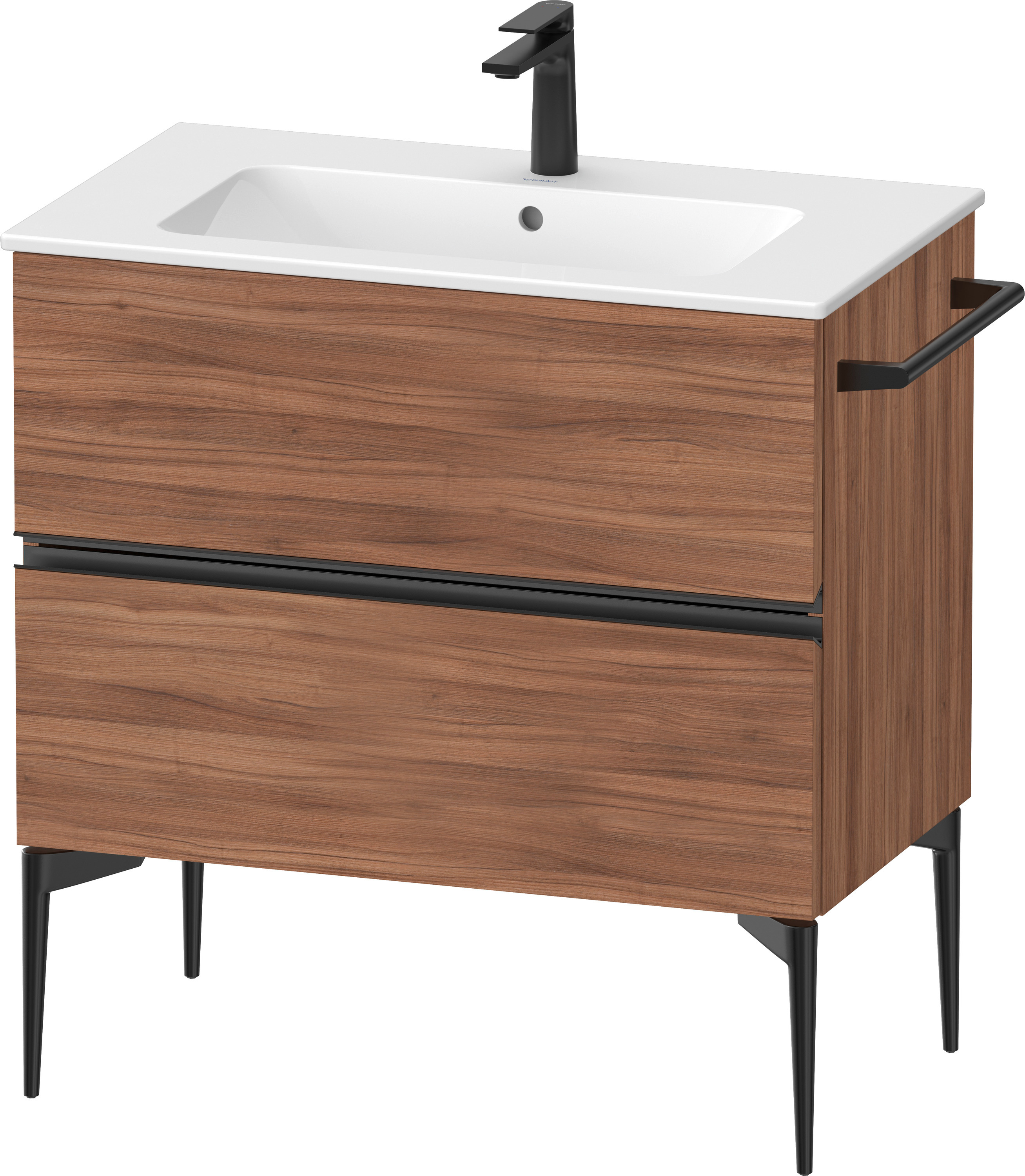 Duravit Sivida szafka 81x47,7x59,1 cm podumywalkowa wisząca czarna-orzech SV46440BD790000