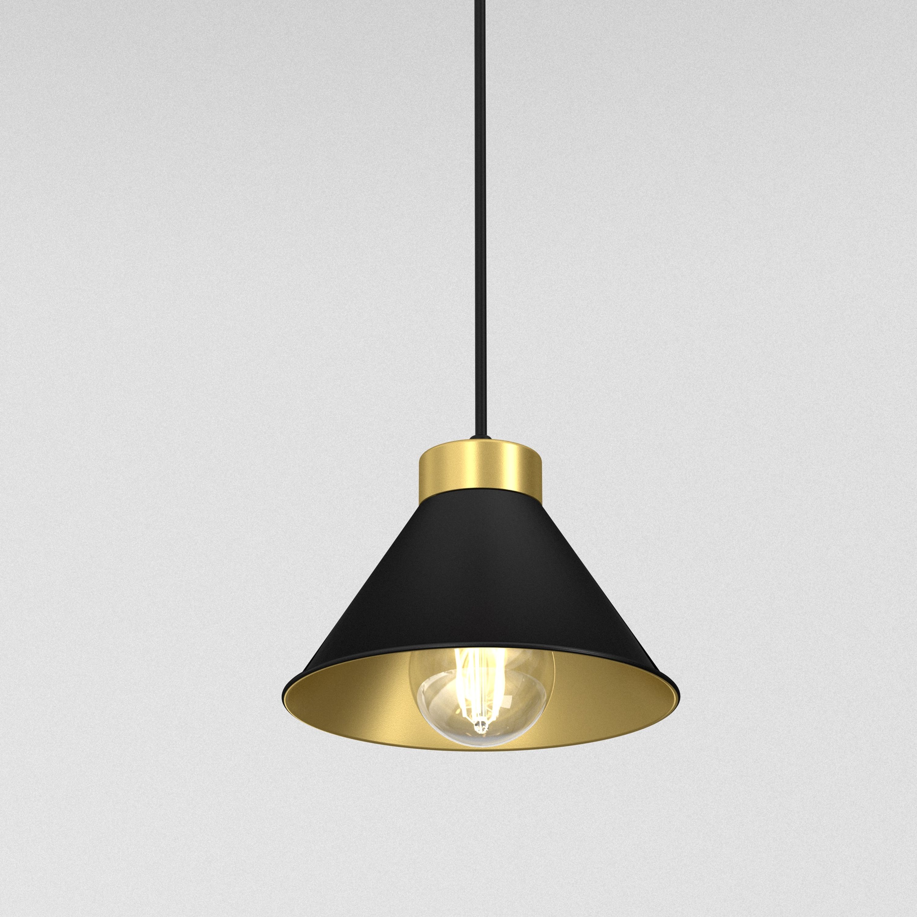 Luminex Demet lampa wisząca 1x60 W czarna-złota 0627