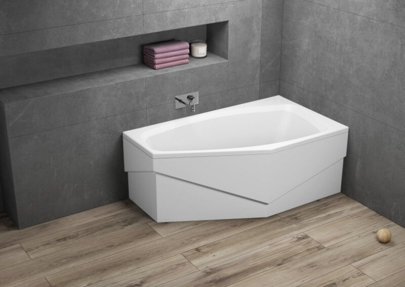 Polimat Marika wanna narożna 140x80 cm prawa biała 00795