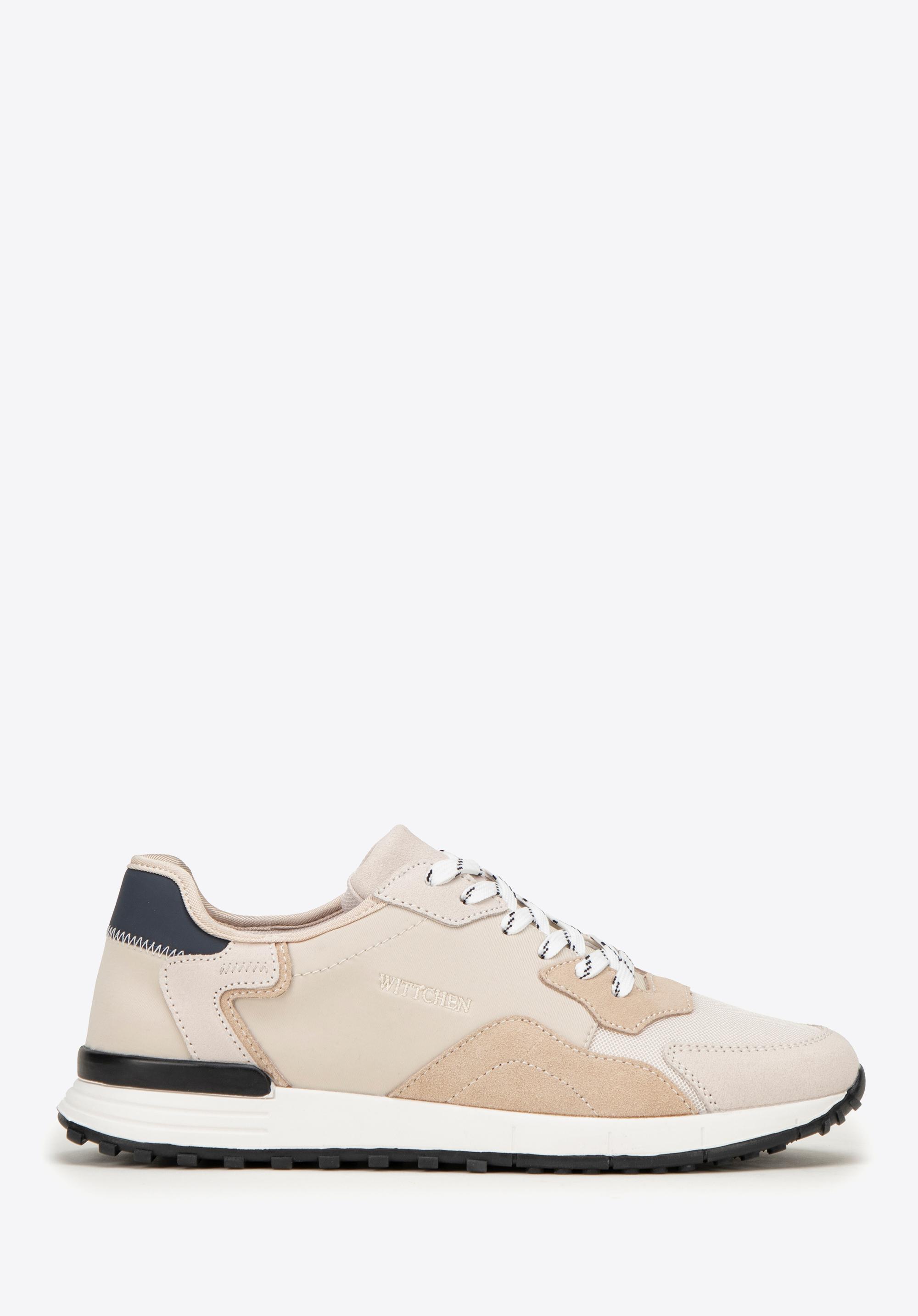 Męskie sneakersy ze skóry zamszowej beżowe