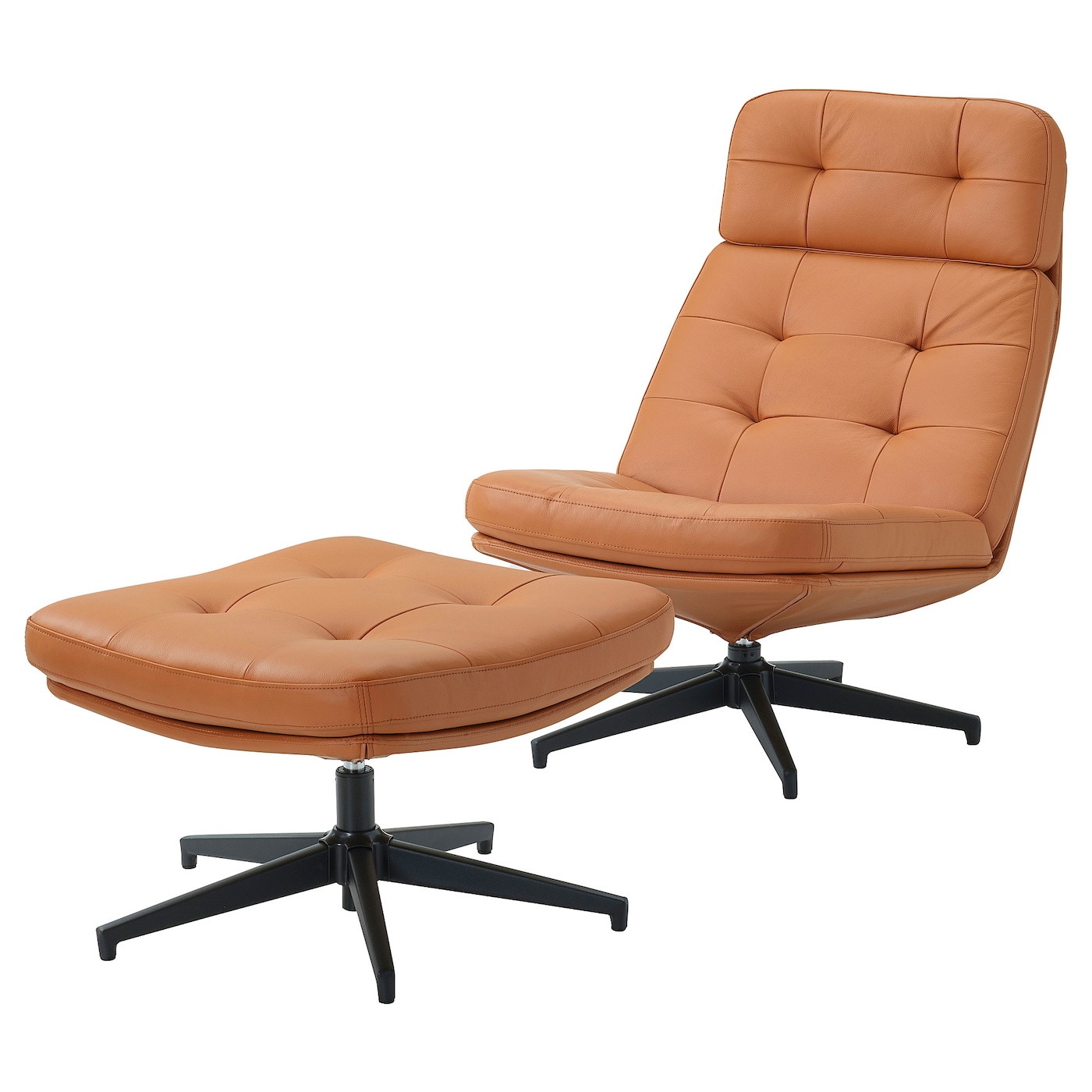 IKEA HAVBERG fotel/podnóżek, Grann/Bomstad złoto-brązowy
