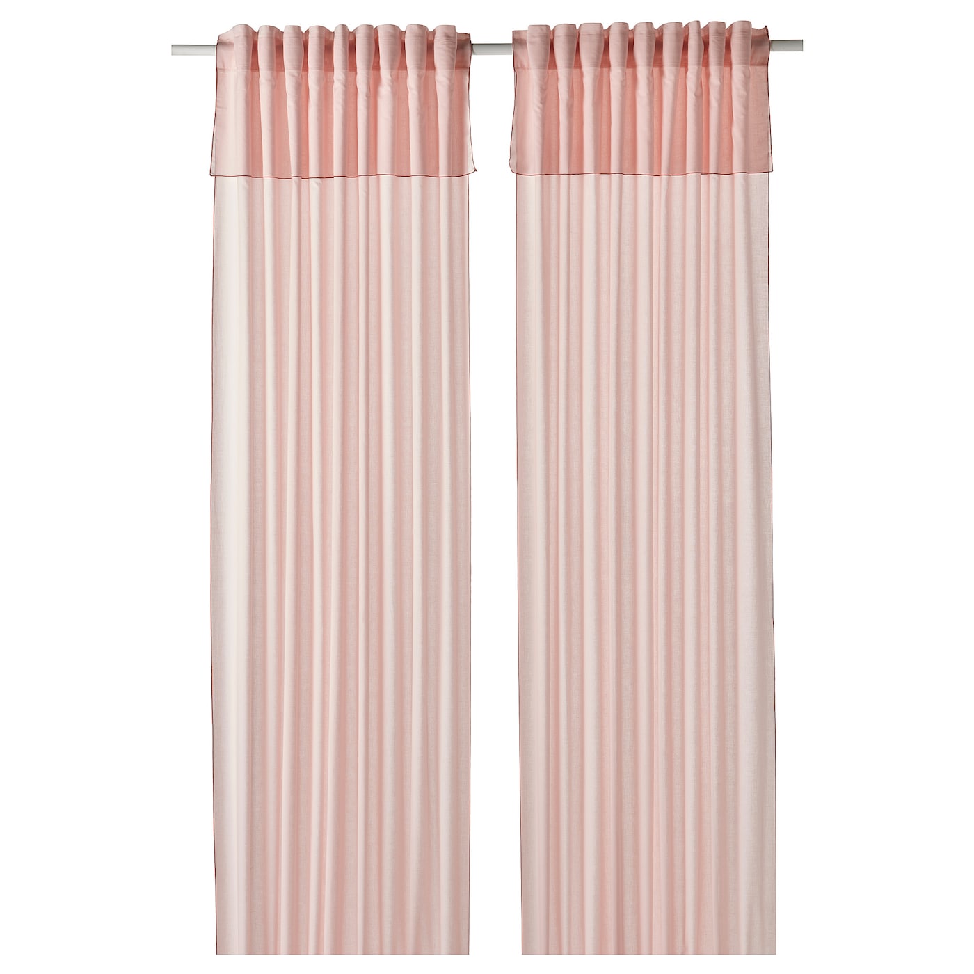 IKEA MOALISA zasłona, 2 szt, bladoróżowy różowy/na taśmie, 145x300 cm