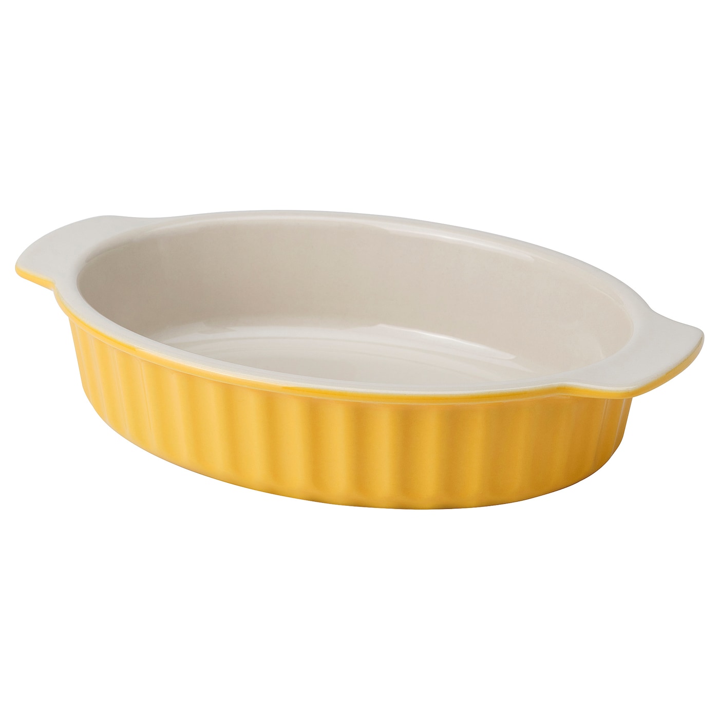 IKEA POETISK naczynie żaroodporne, owal/jasnożółty, 32x21 cm