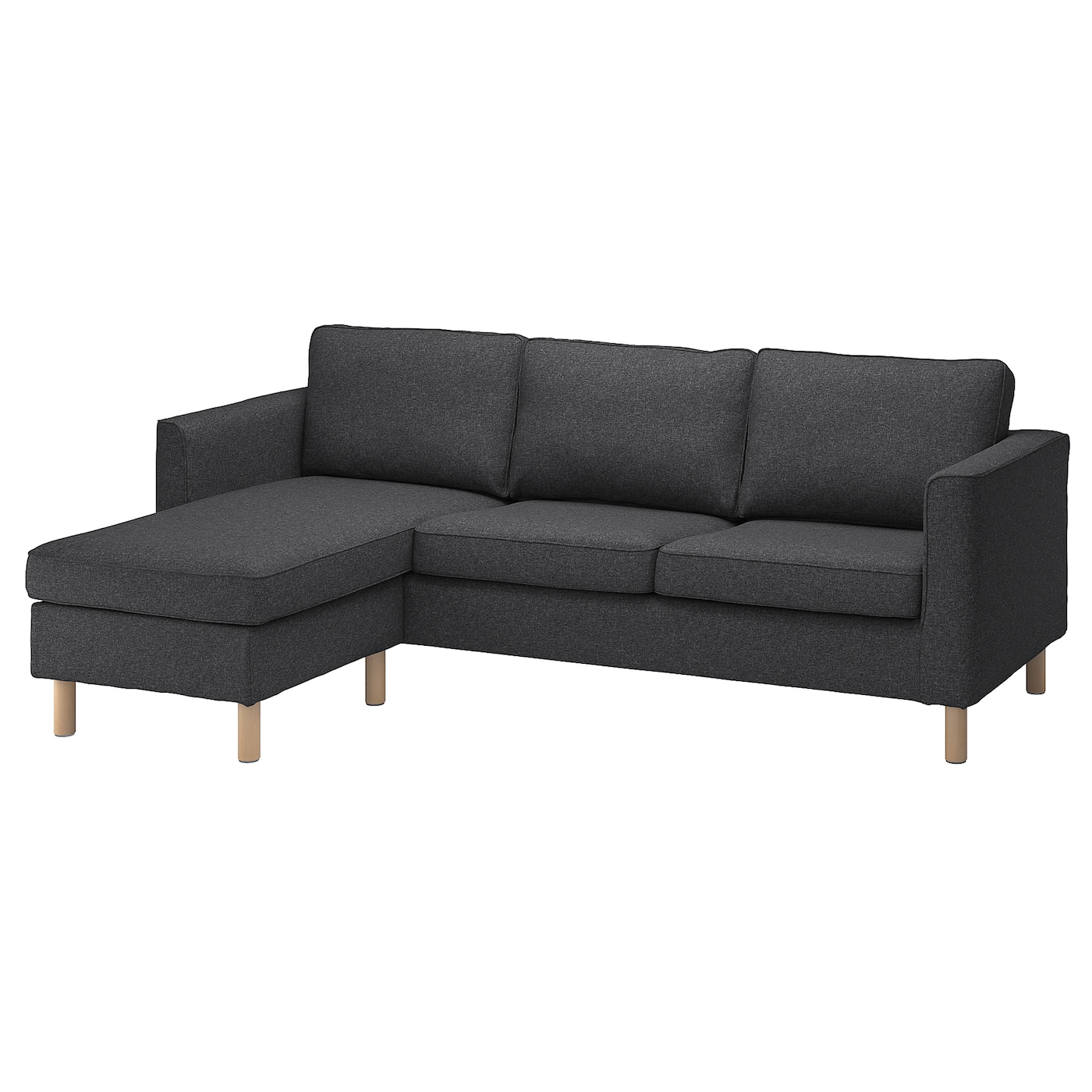 IKEA PÄRUP sofa 3-osobowa z szezlongiem, Gunnared ciemnoszary, Szerokość: 235 cm