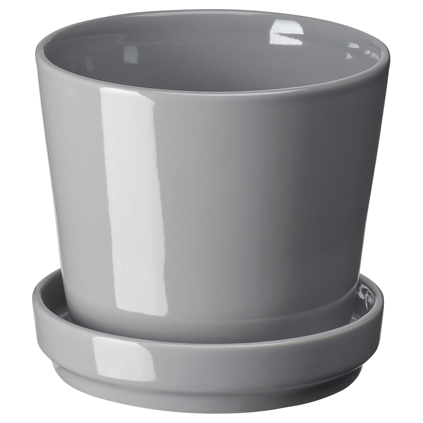 IKEA CITRUSFRUKT doniczka z podstawką, do wewnątrz/na zewnątrz szary, 9 cm