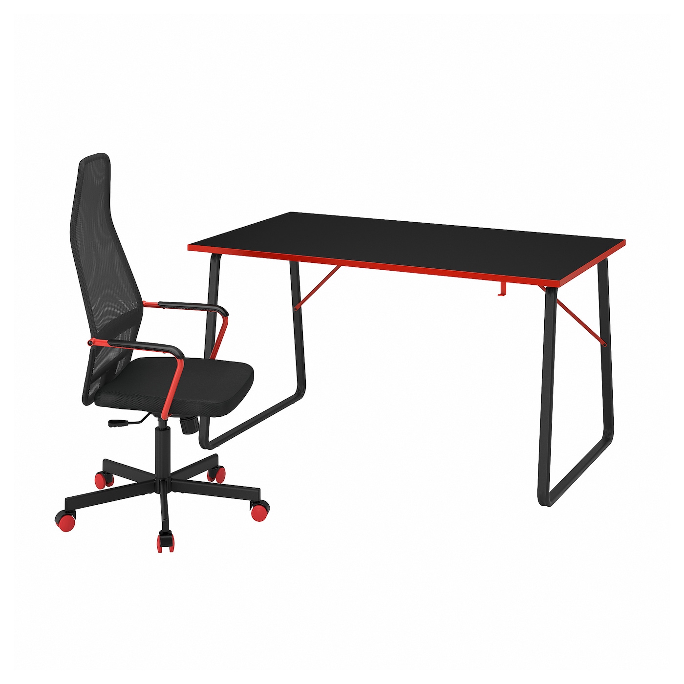 IKEA HUVUDSPELARE biurko gamingowe i krzesło, czarny
