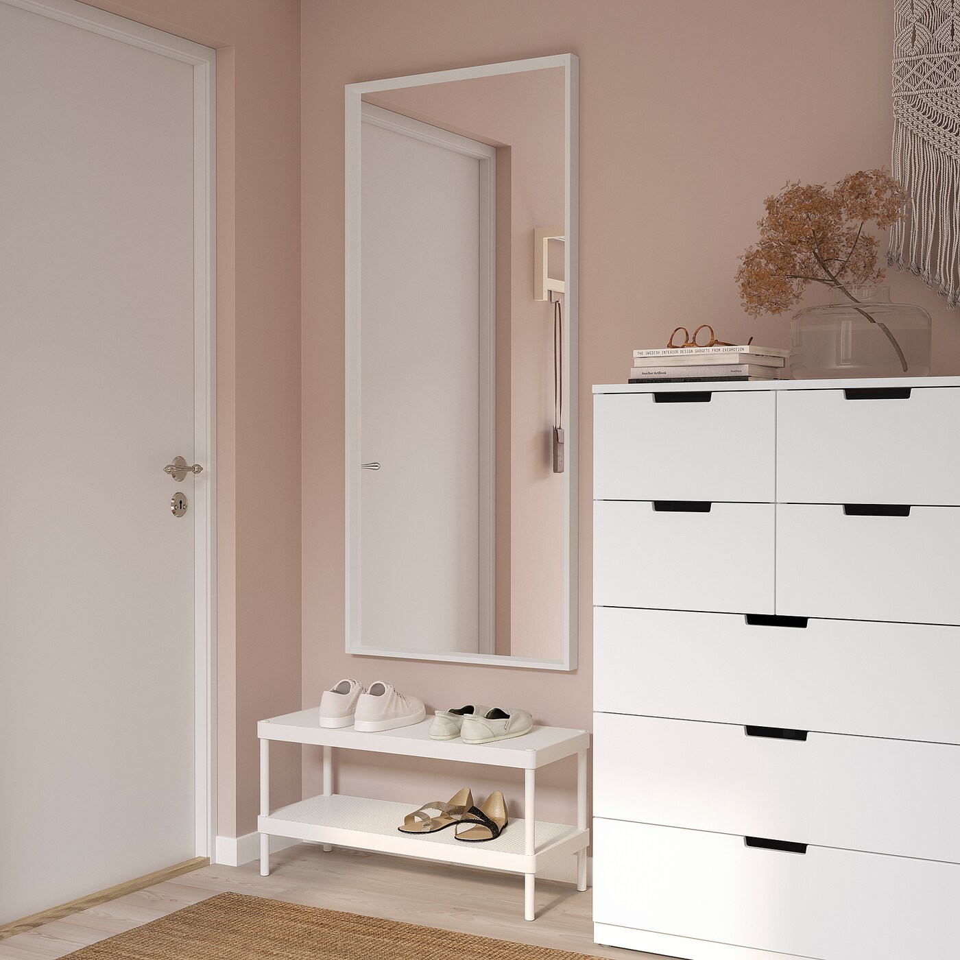 IKEA NISSEDAL lustro, biały, 65x150 cm