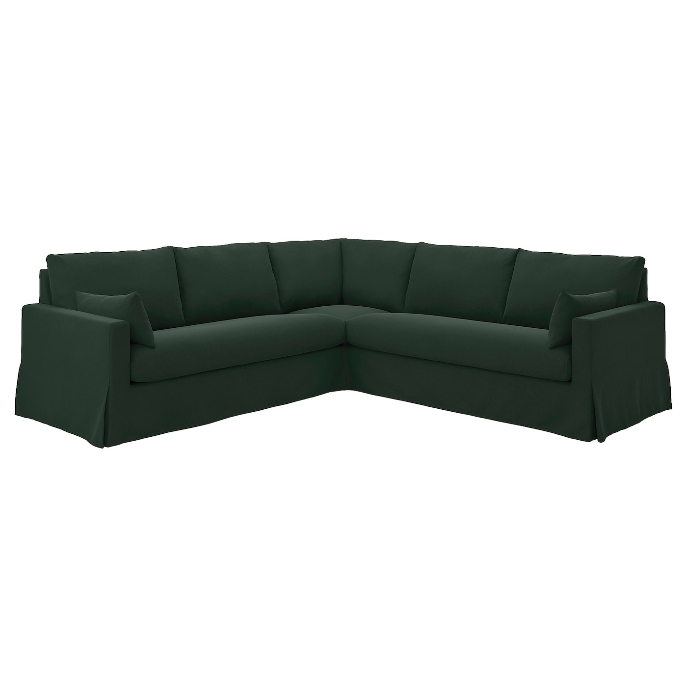 IKEA HYLTARP sofa narożna 4-osobowa, Tallmyra ciemnozielony, Wysokość podłokietnika: 63 cm