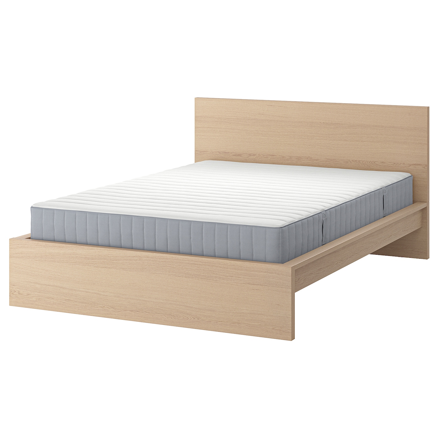 IKEA MALM łóżko, okleina dębowa bejcowana na biało, 180x200 cm