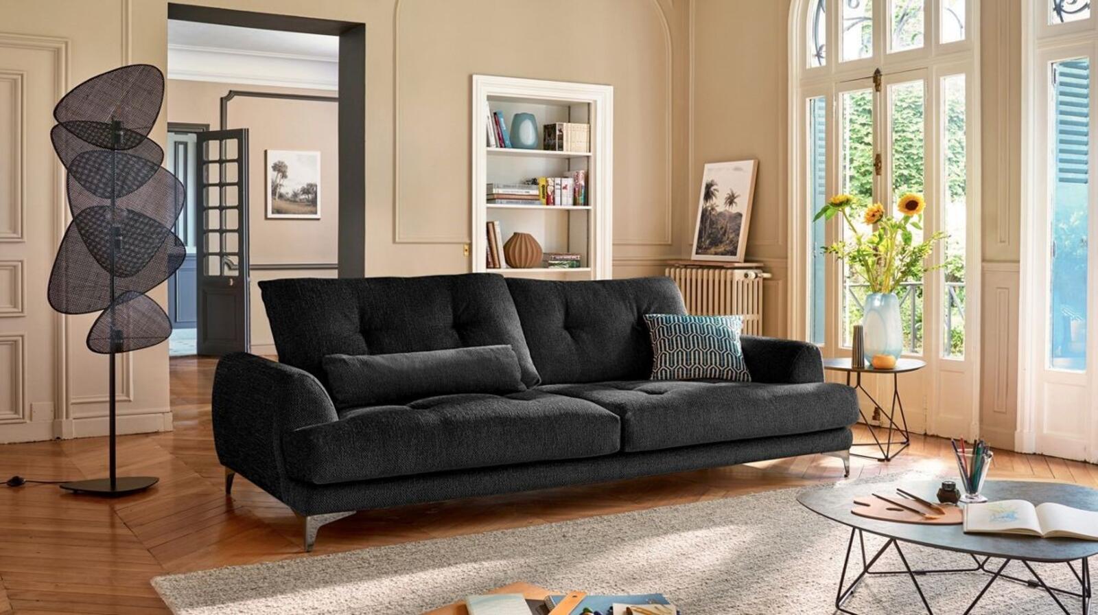 Sofa tapicerowana dwuosobowa Ruby antracytowa