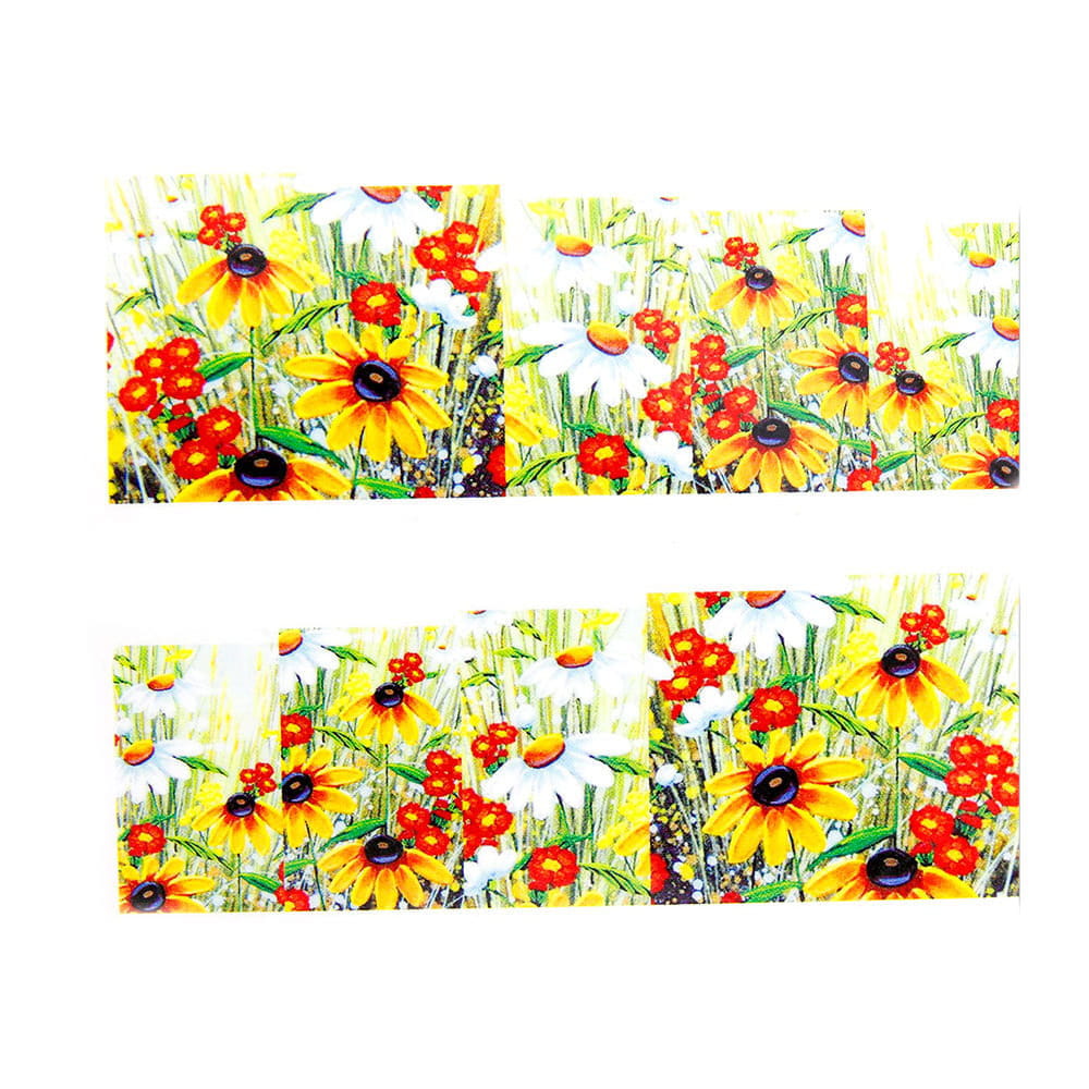 Naklejki wodne do paznokci arkusz 6,5 x 5,5 cm na 10 palców bn Nr 012