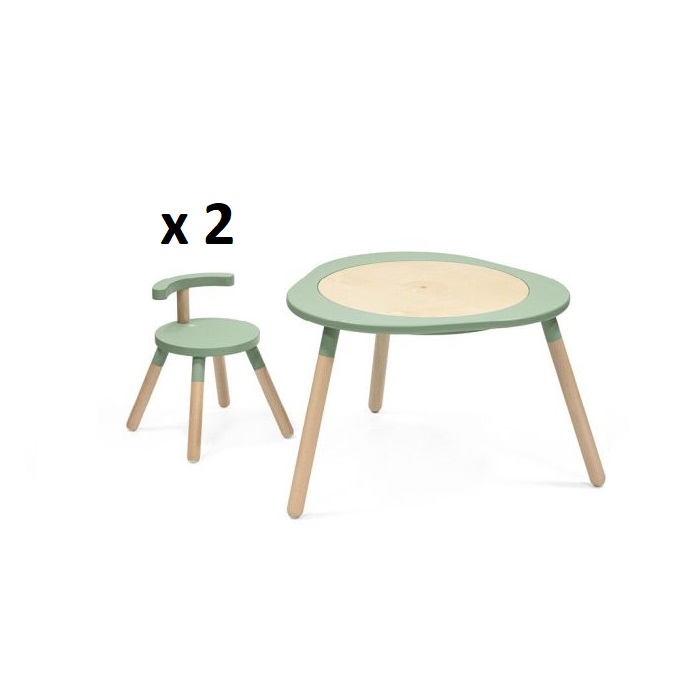 Stokke MuTable V2 - stolik + dwa krzesełka-Clover Green