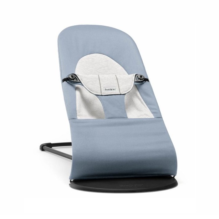 BabyBjorn Leżaczek Balance Soft-Woven-Jersey Niebieski-Szary