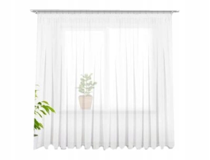 Firanka na okno z balkonem 260x400cm srebrna nitka