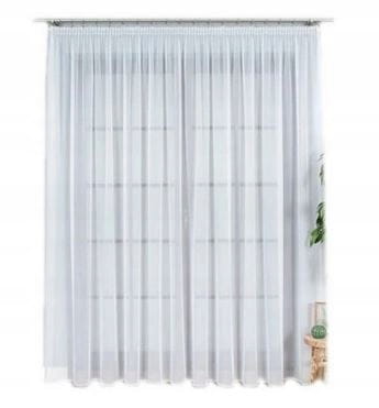 Firana gotowa z woalu, BIAŁA 270x700cm - idealna do salonu, z prostym