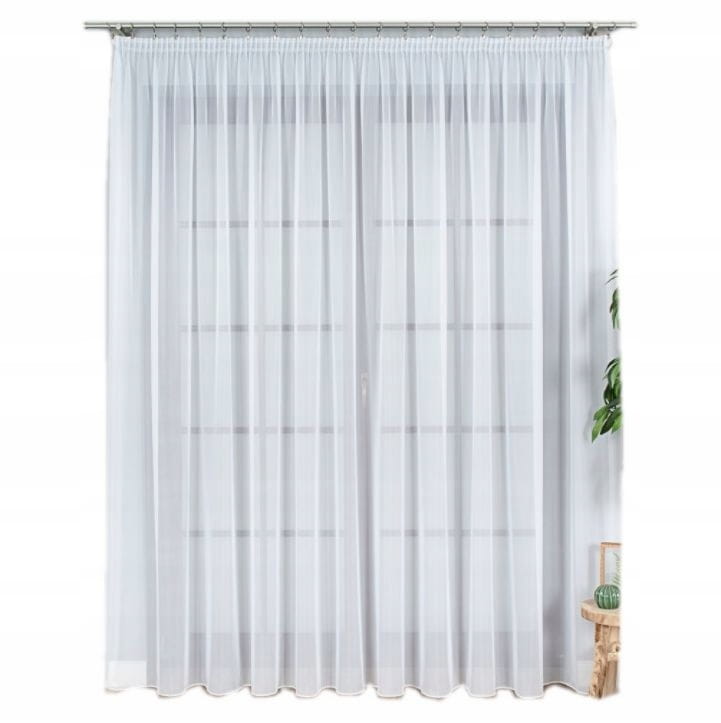 Firana gotowa z woalu wys 260x200 cm z ołowianką