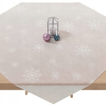 ŚNIEŻKI Serweta VELVET 85x85cm - elegancka, różowa z srebrnym wzorem