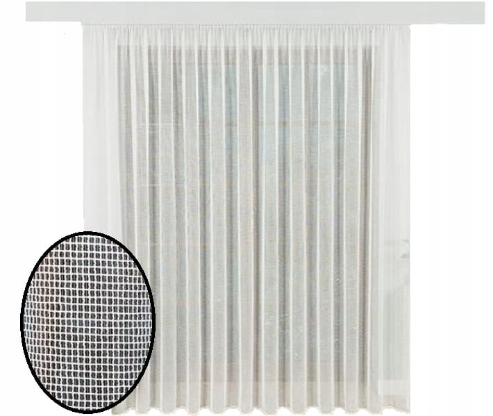 Firana siateczka z nabłyszczaną nitką 230x300 taśma - elegancka dekoracja