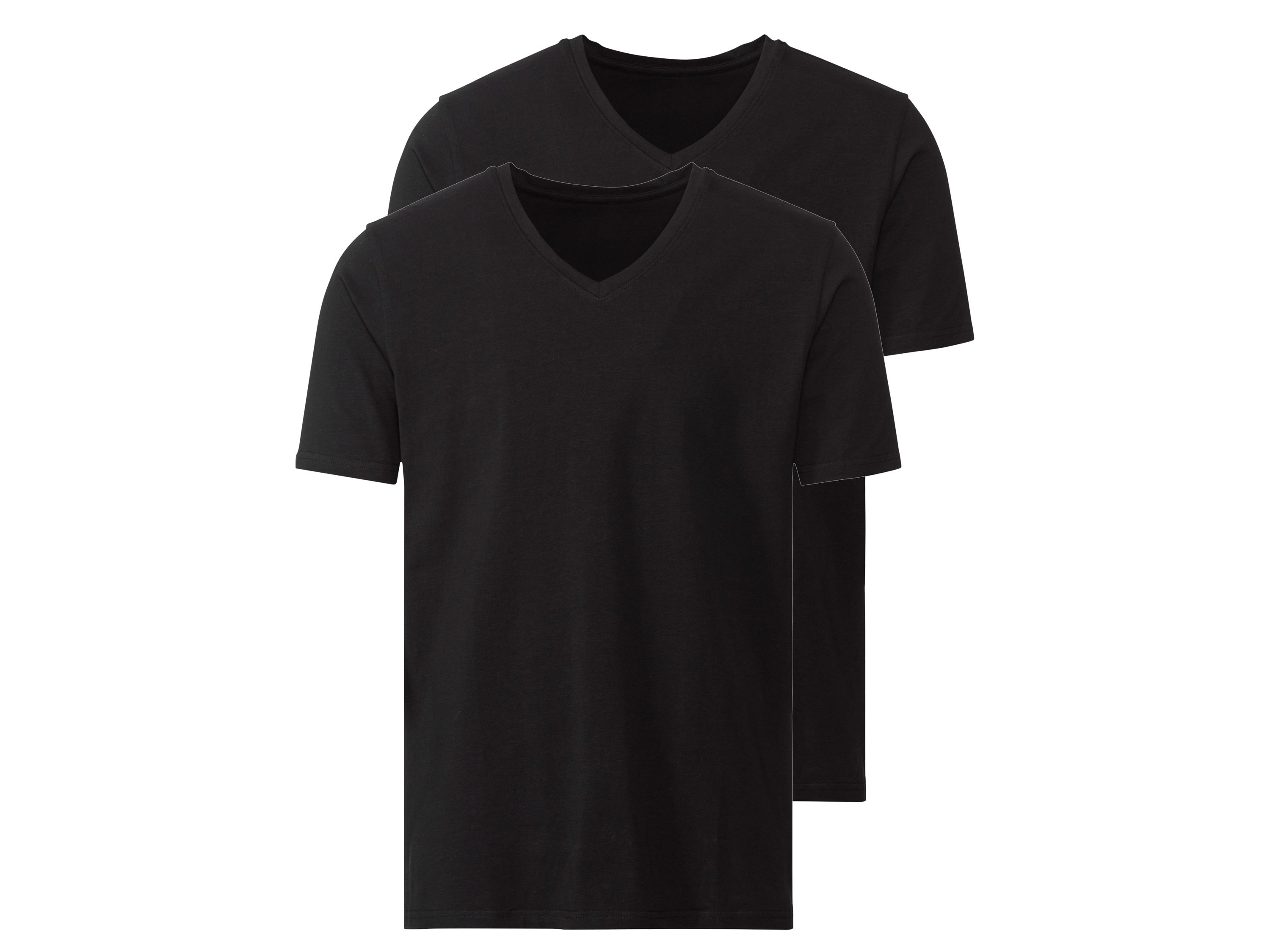 Mexx T-shirt męski z bawełną, 2 sztuki Czarny/dekolt w kształcie litery V, M