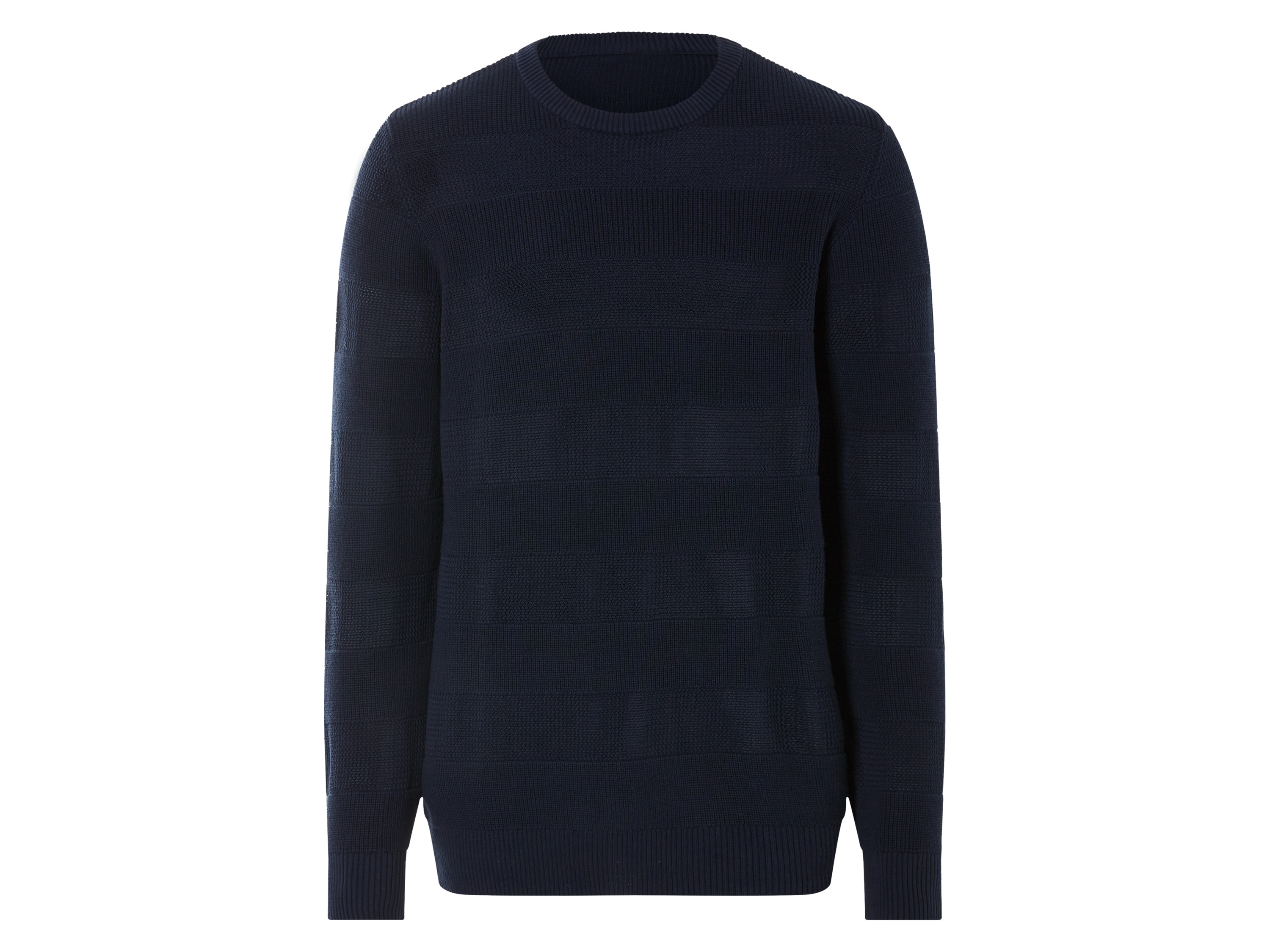 Livergy Sweter dzianinowy męski z bawełny Granatowy, M 48/50
