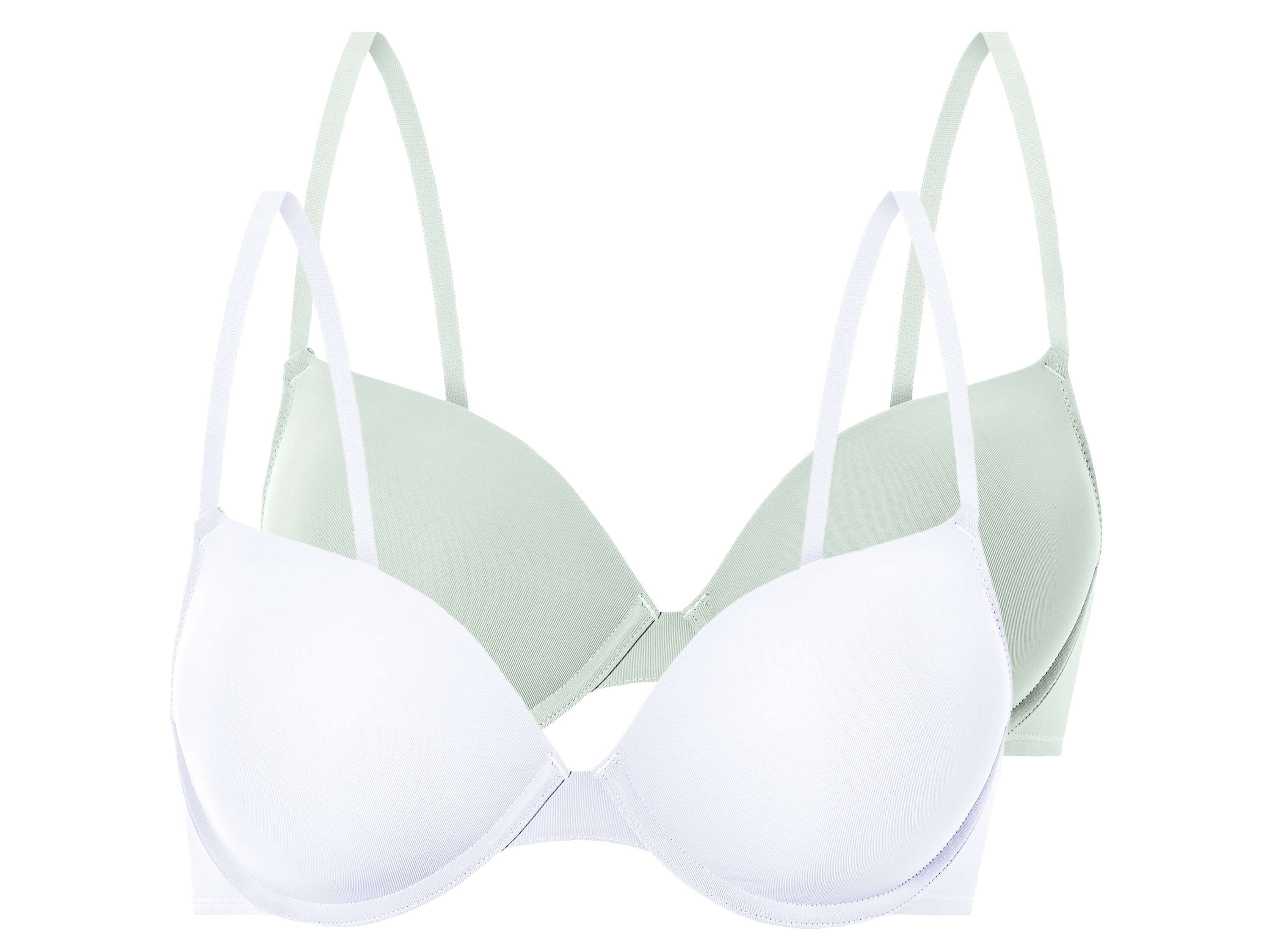 esmara Biustonosze push-up damskie, 2 sztuki Miętowy/biały, 80B