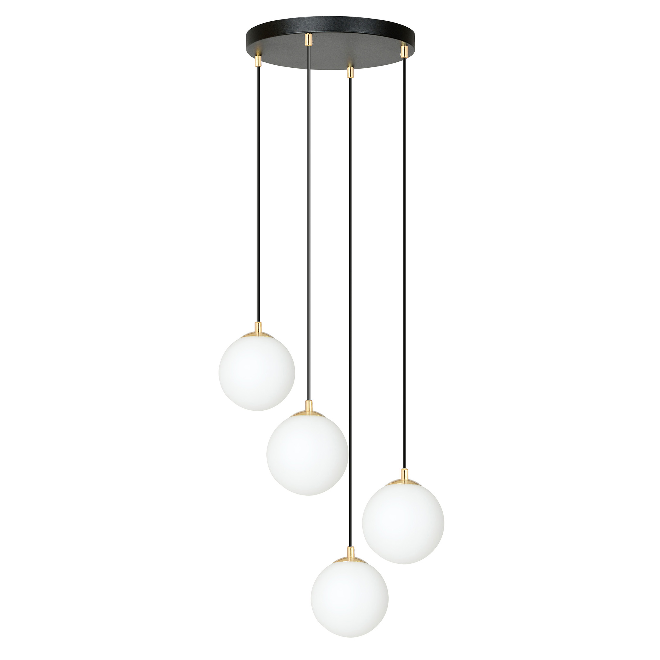 Darmowa Dostawa - Lampa wisząca 4x W czarna-złota Emibig Royal 12434